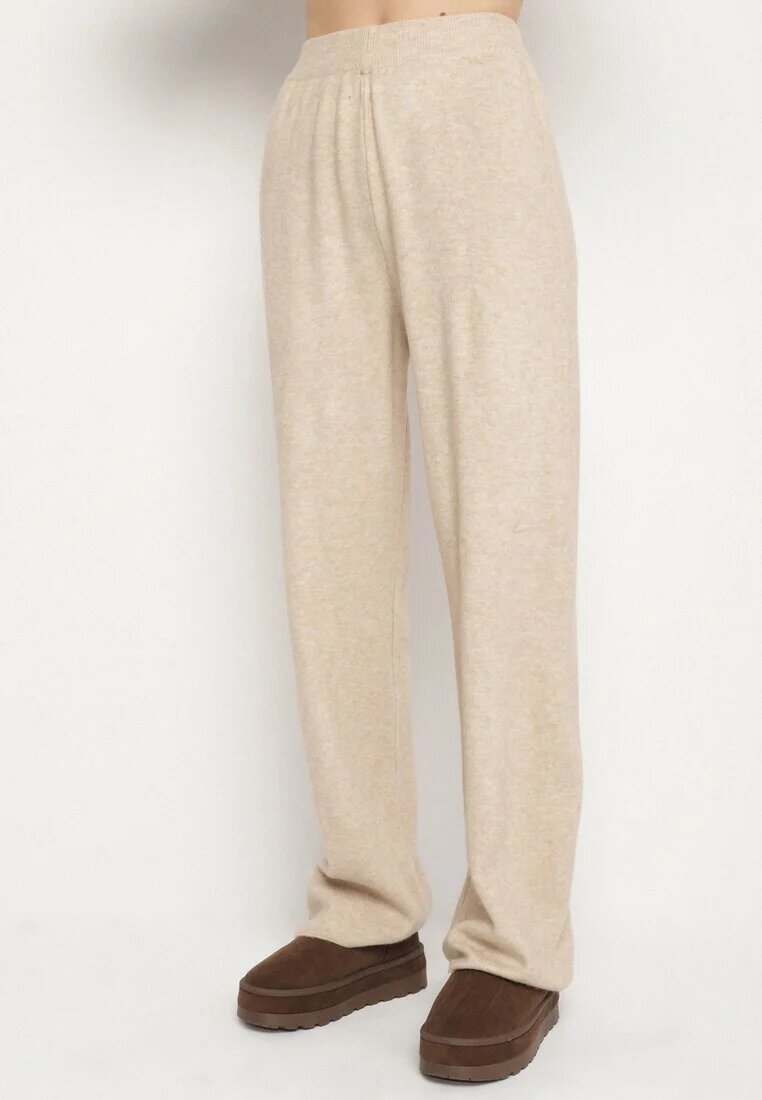 j&x Set tricotat bej deschis cu lână pantaloni și pulover Tesira