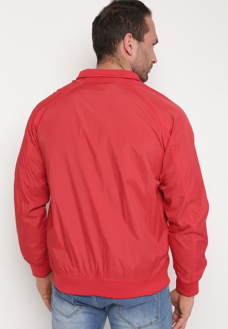  Jachetă Roșie tip windbreaker cu buzunare cu fermoar Nollafa