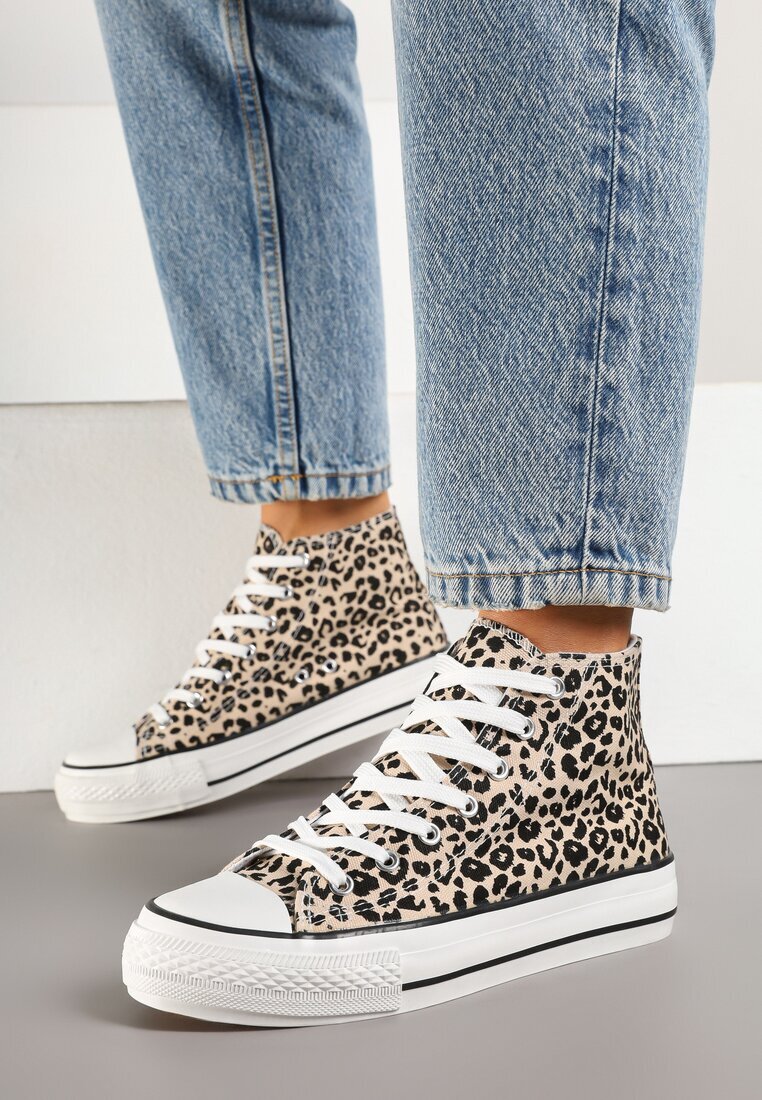 joalice paris Adidași leopard peste gleznă decorați cu imprimeu în relief Jollevia