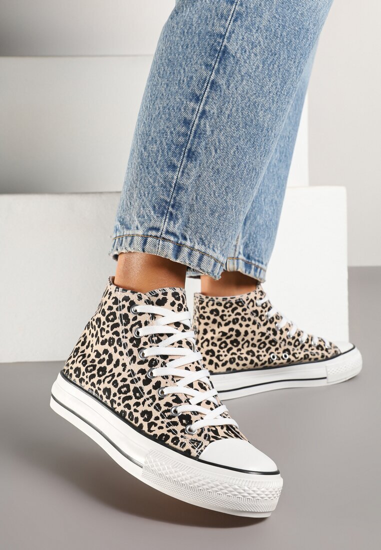 joalice paris Adidași leopard peste gleznă decorați cu imprimeu în relief Jollevia