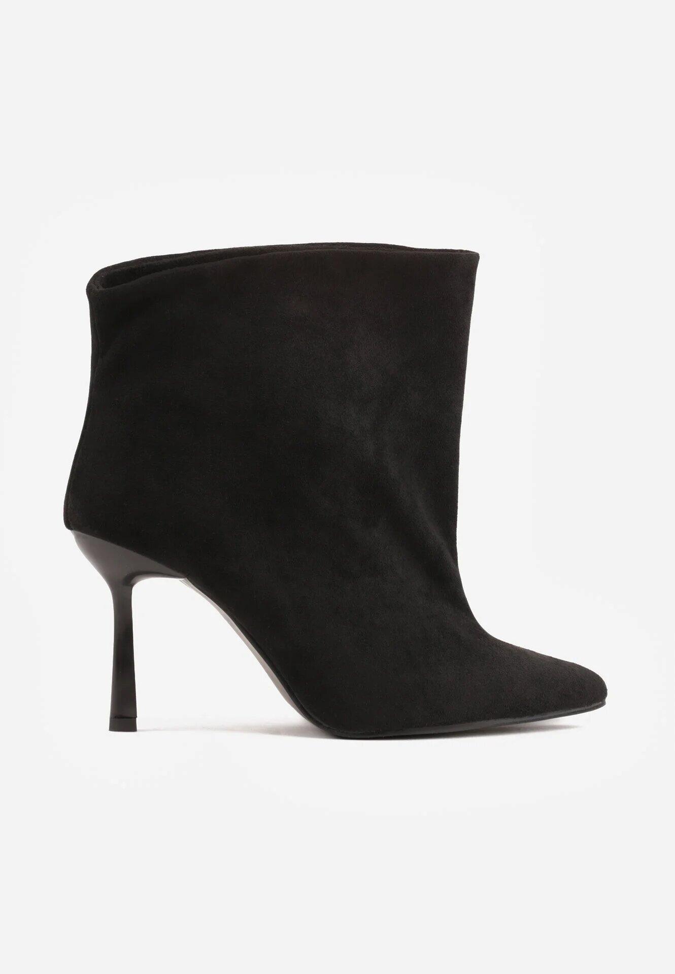 joalice paris Botine cu toc stiletto cu carâmb lat întărit din piele întoarsă ecologică Tremelli Negre