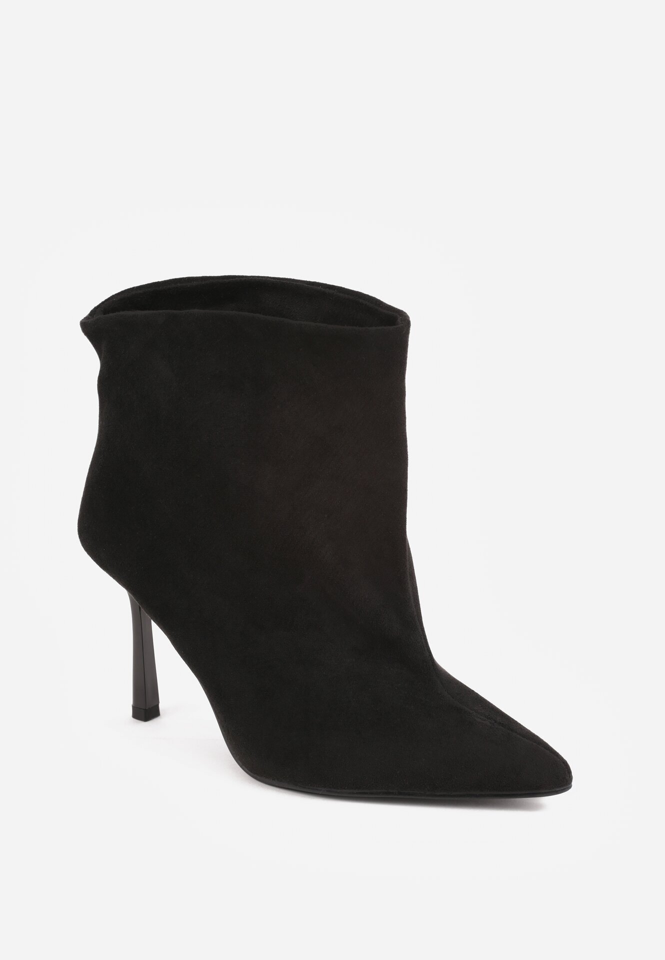 joalice paris Botine cu toc stiletto cu carâmb lat întărit din piele întoarsă ecologică Tremelli Negre
