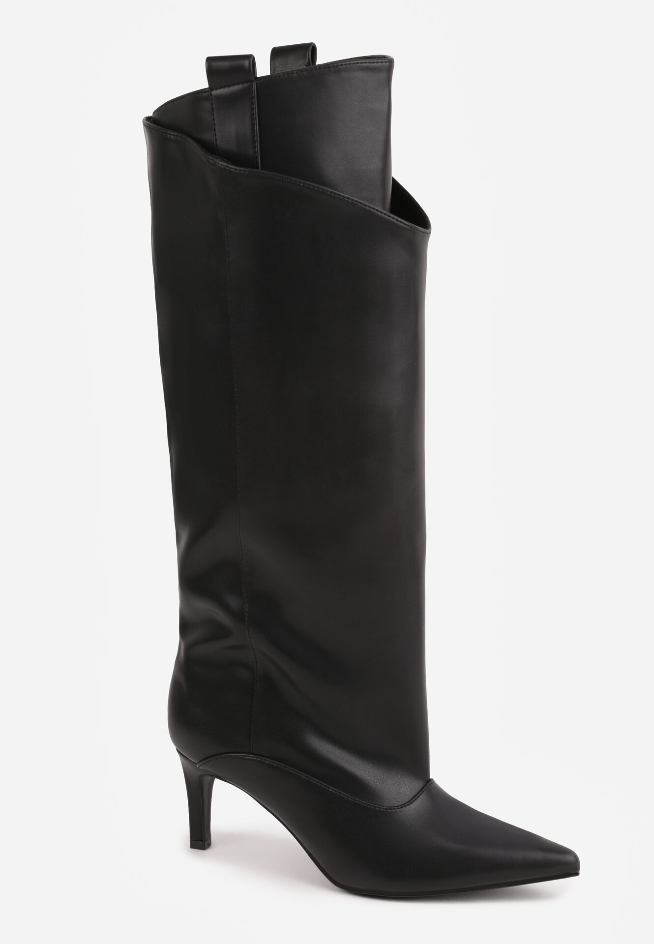 joalice paris Cizme fără șireturi cu toc stiletto și carâmb stratificat Skaline Negre