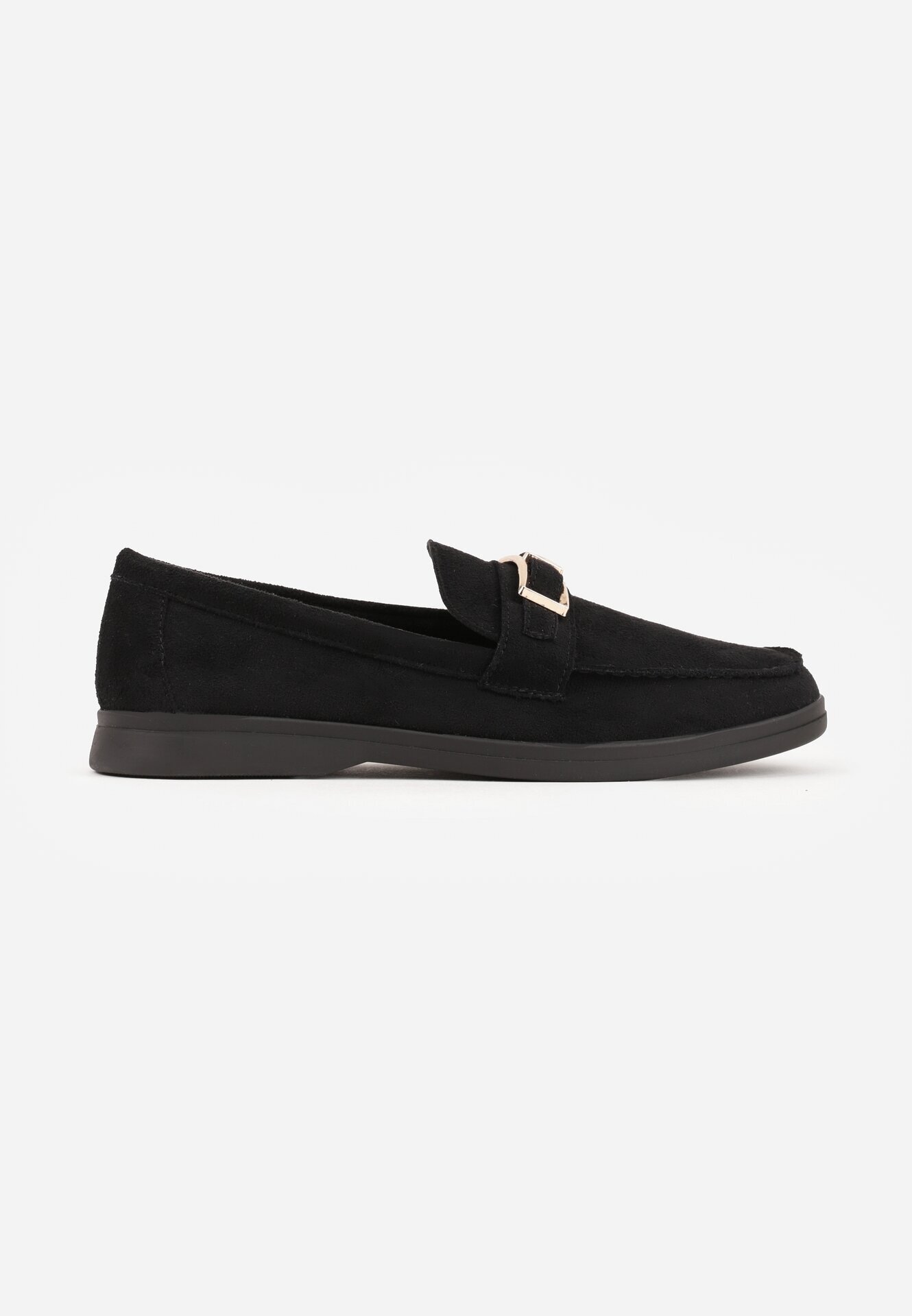 joalice paris Mocasini Negri cu Ornament Metalic Dreptunghiular Aeleorane