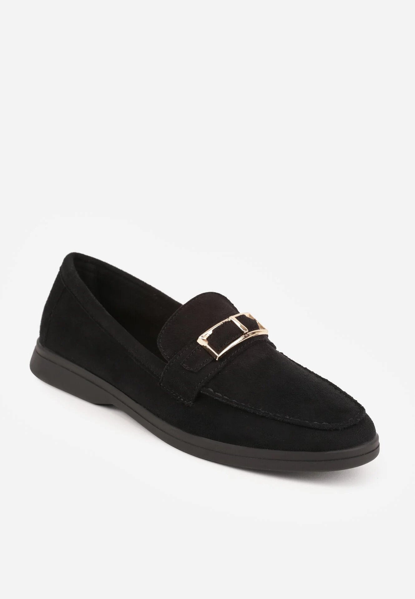 joalice paris Mocasini Negri cu Ornament Metalic Dreptunghiular Aeleorane
