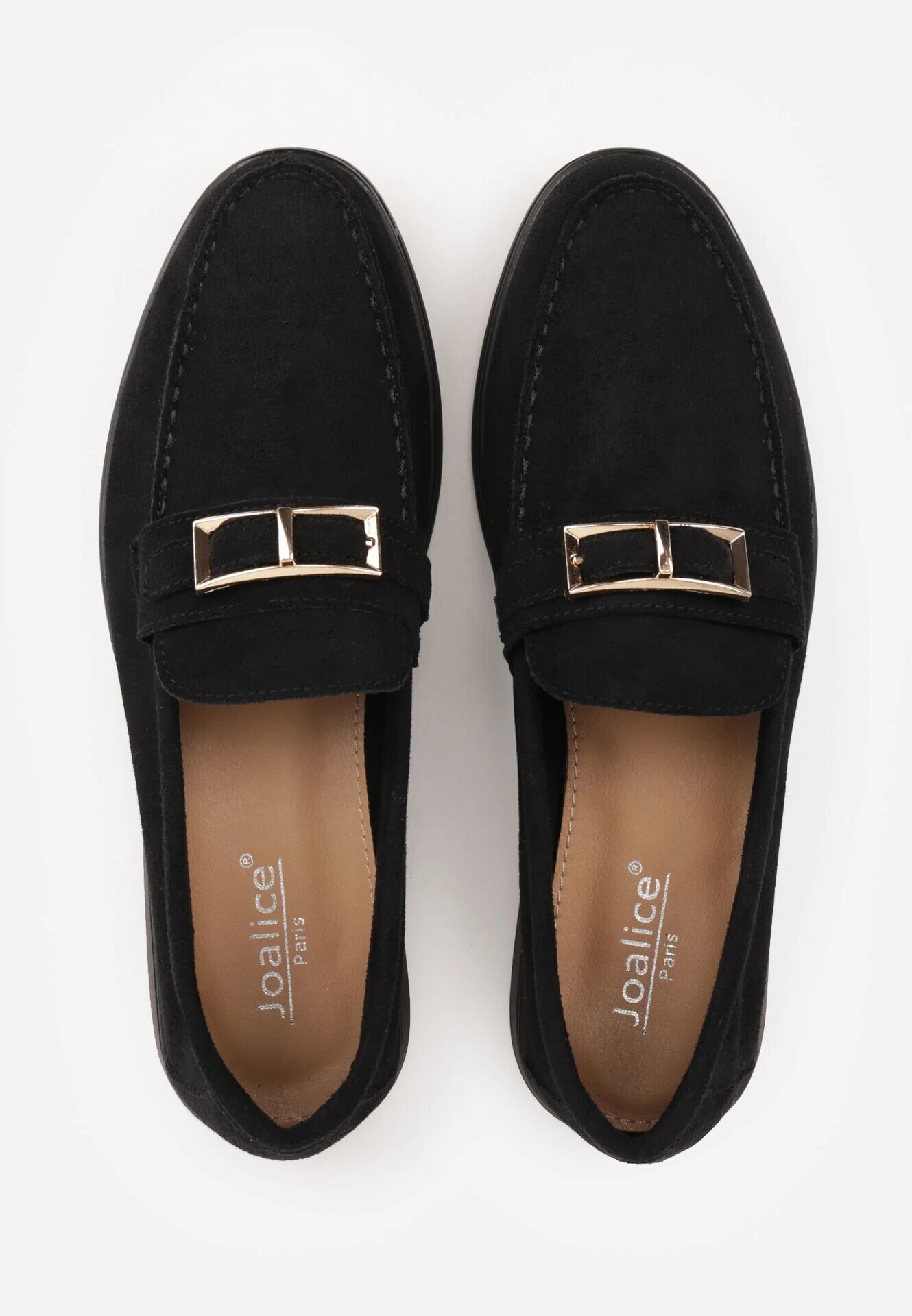 joalice paris Mocasini Negri cu Ornament Metalic Dreptunghiular Aeleorane
