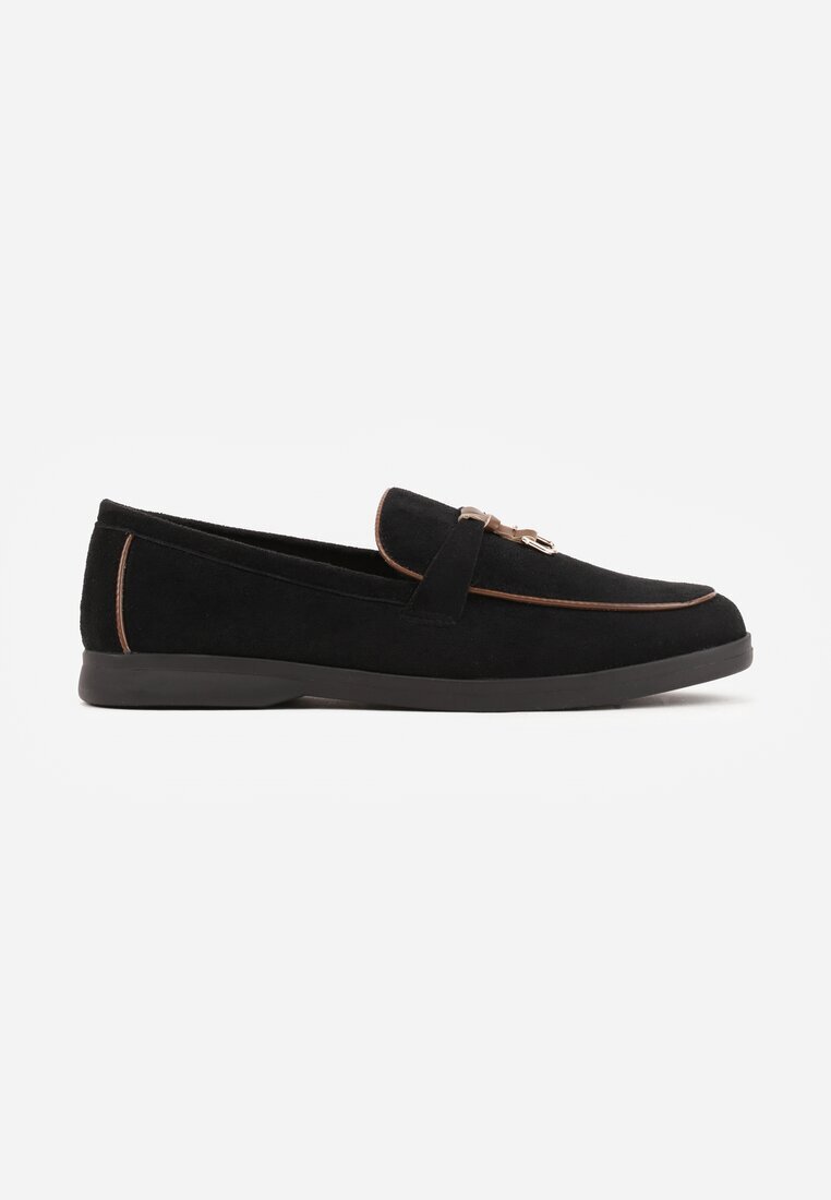 joalice paris Mocasini Negri din Imitație de Velur Decorați cu Aplicație cu Pandantive Peleg