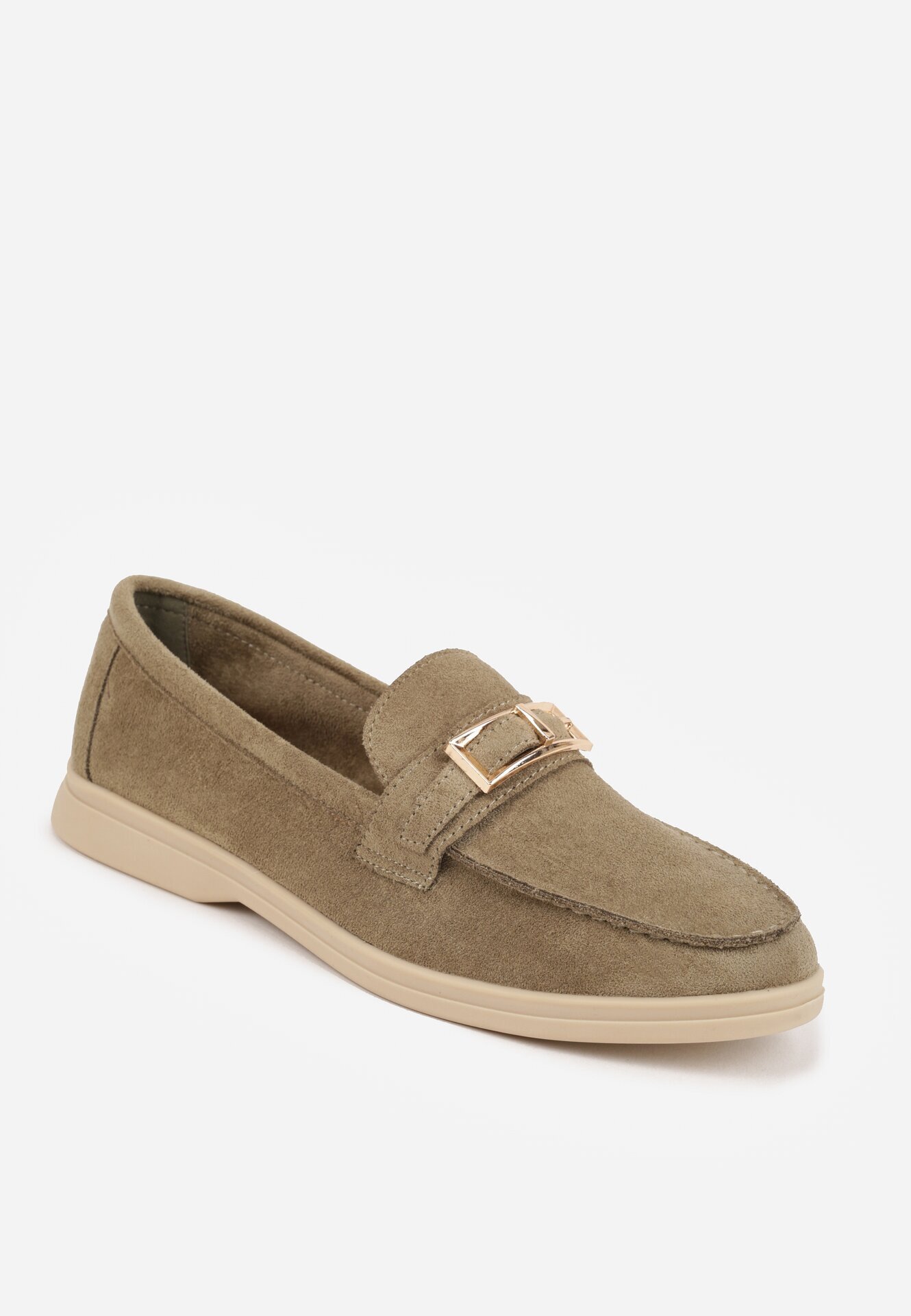 joalice paris Mocasini Verzi cu Ornament Dreptunghiular Metalic Aeleorane