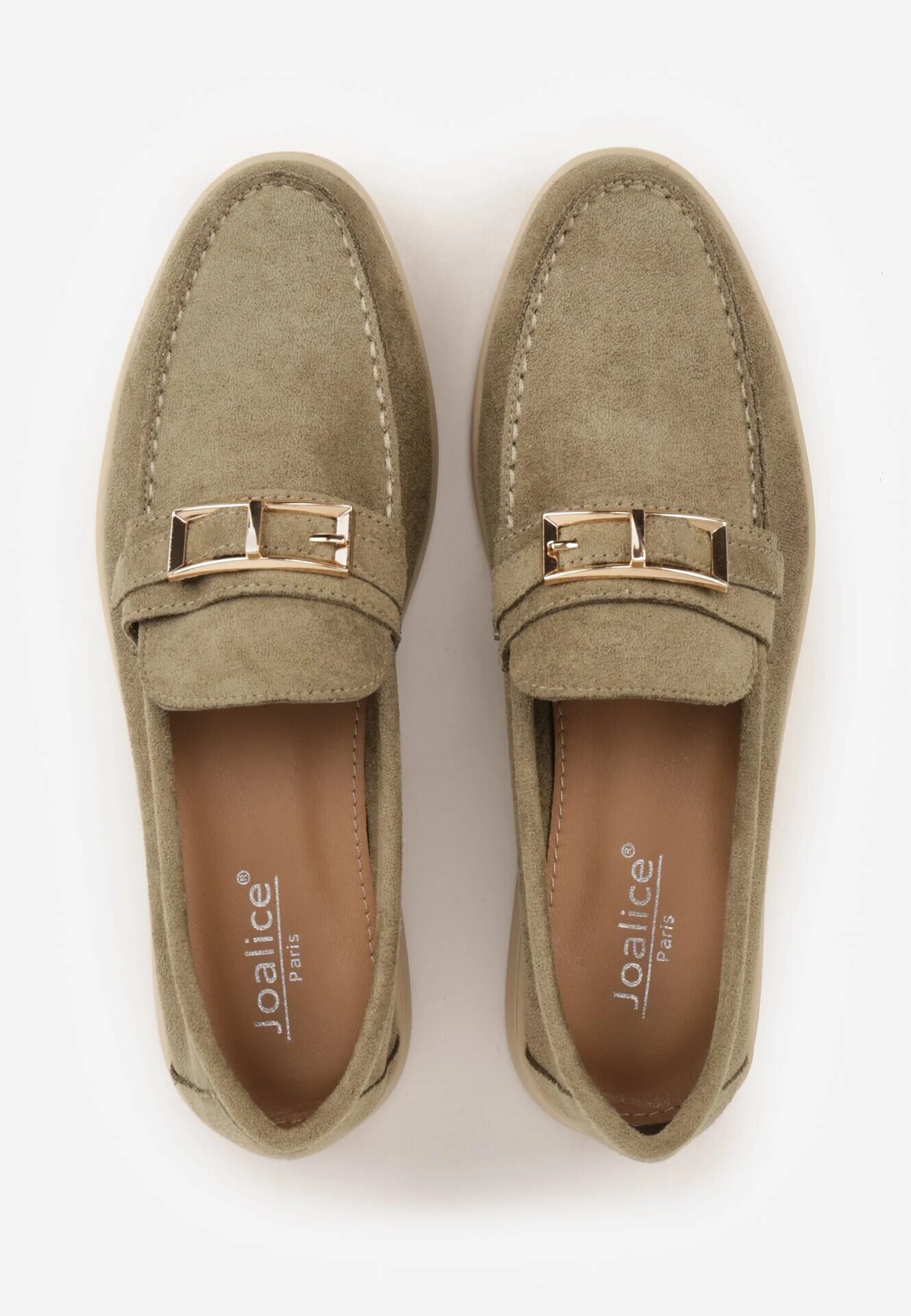 joalice paris Mocasini Verzi cu Ornament Dreptunghiular Metalic Aeleorane