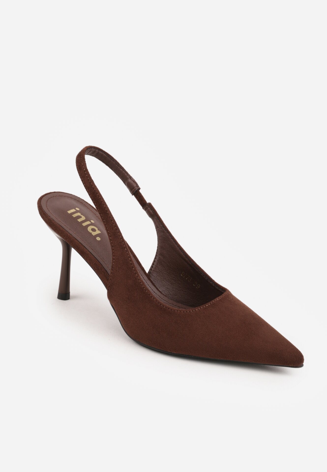 joalice paris Sandale Maro Slingback din imitație de piele întoarsă cu toc stiletto cu vârf ascuțit Delanoe