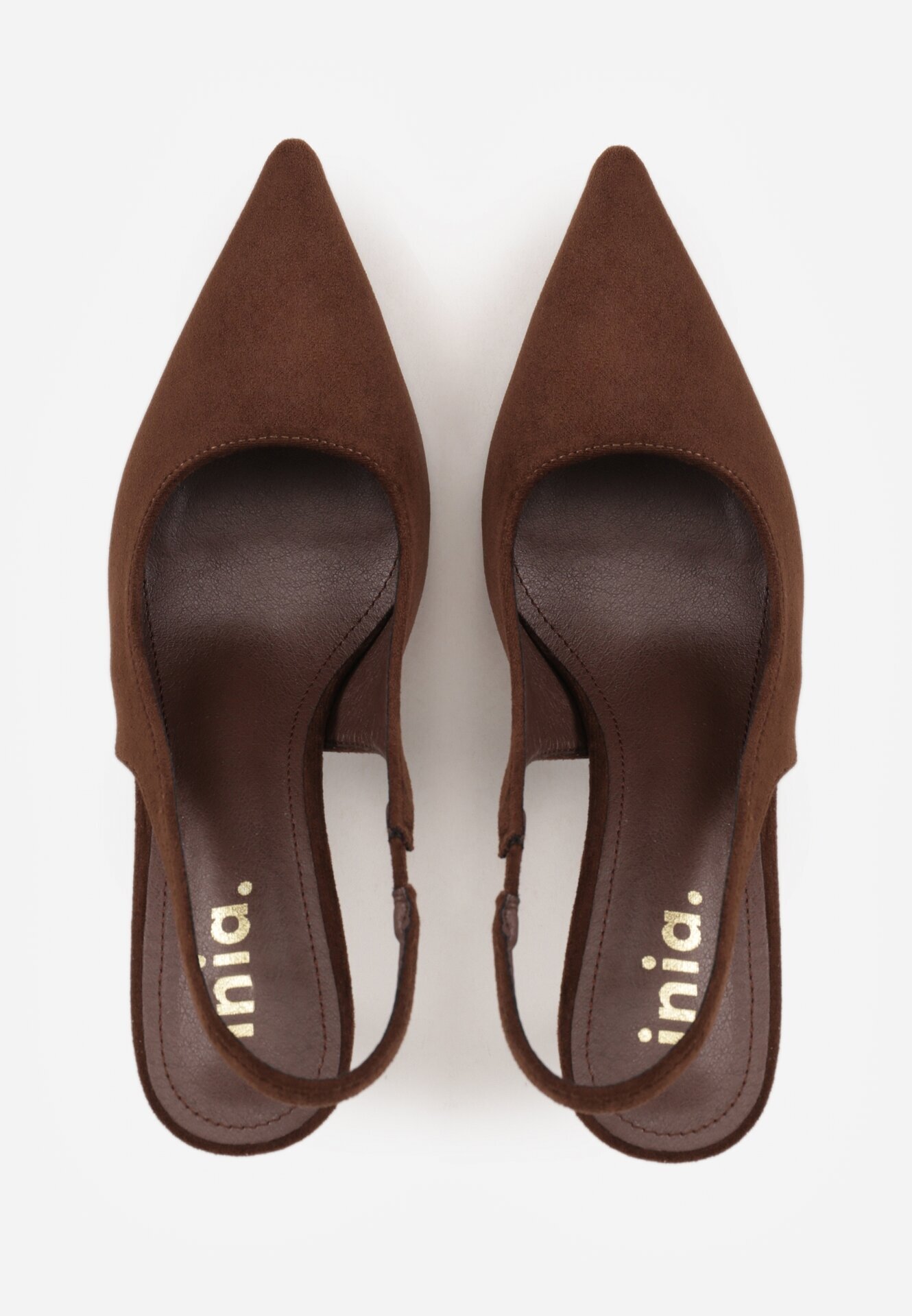 joalice paris Sandale Maro Slingback din imitație de piele întoarsă cu toc stiletto cu vârf ascuțit Delanoe