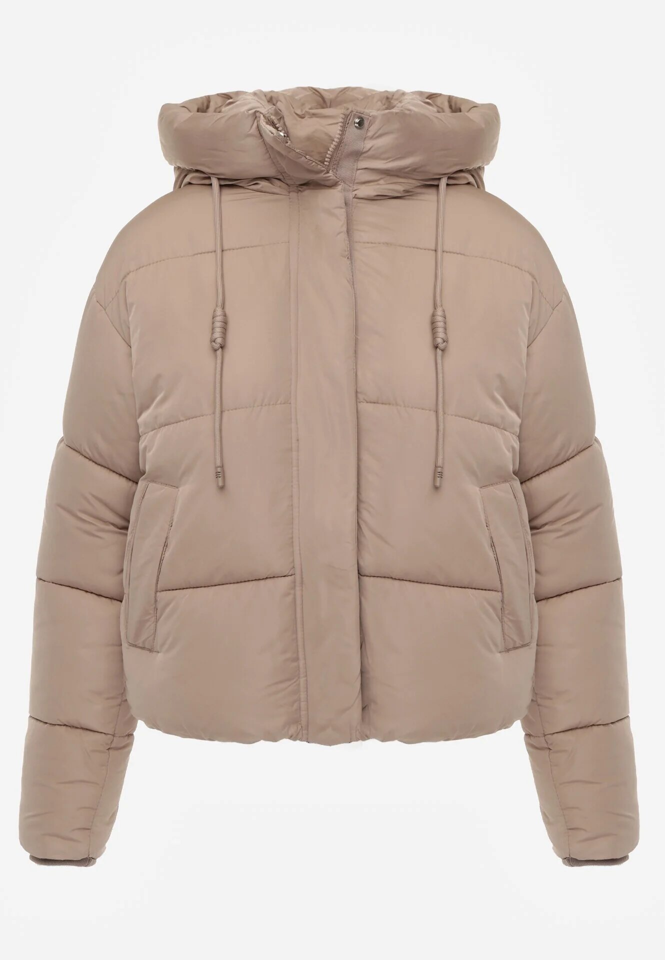 jstyle Geacă Puffer Bej închis Matlasată cu Glugă Miviera