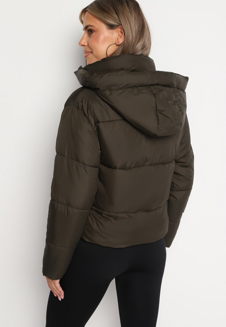 jstyle Geacă Verde închis Matlasată Puffer cu Glugă Miviera