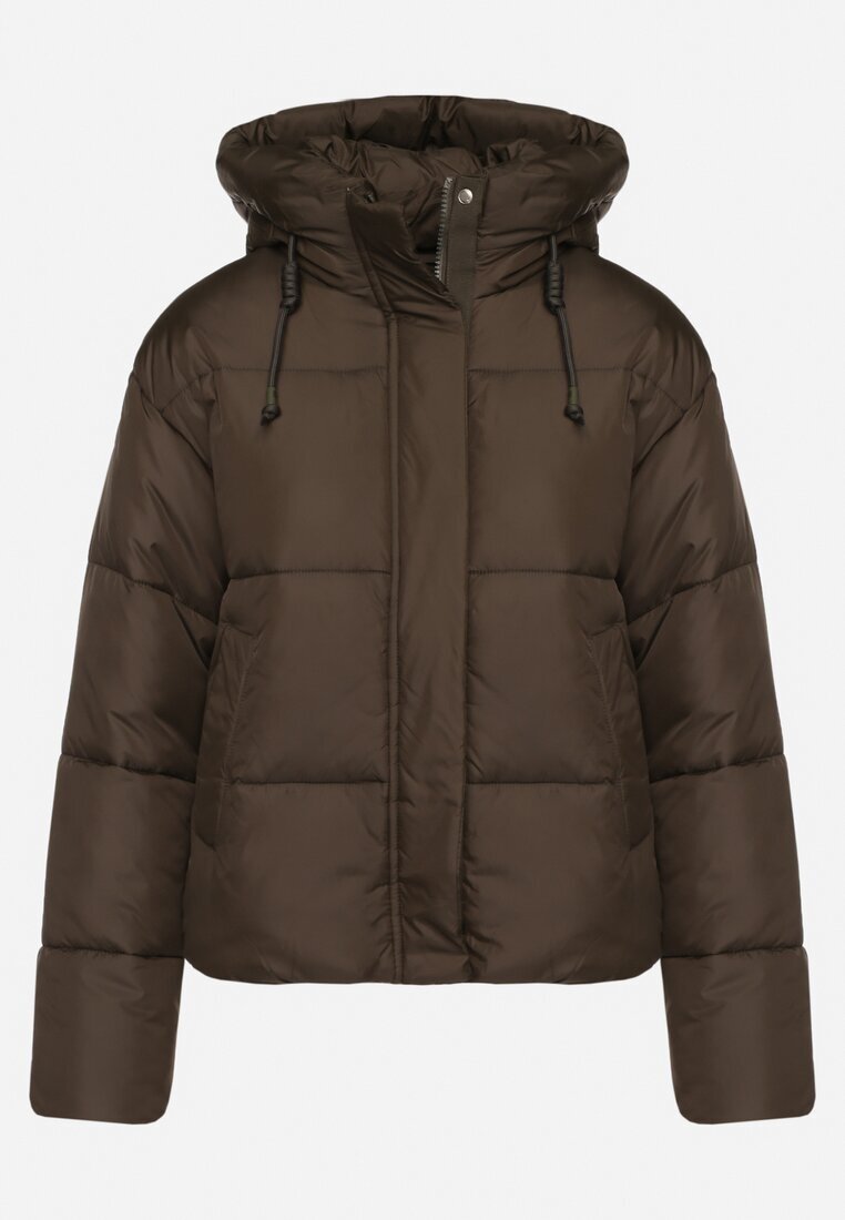 jstyle Geacă Verde închis Matlasată Puffer cu Glugă Miviera