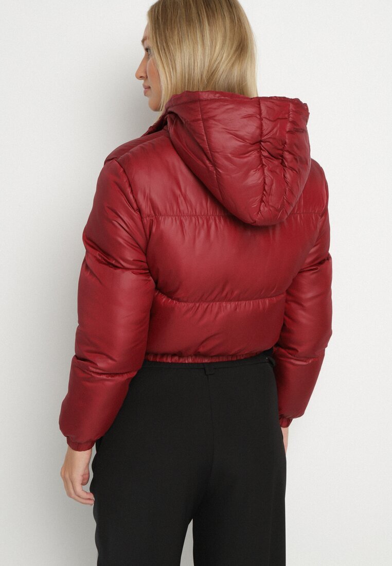 jstyle Jachetă Bordo Matlasată scurtă cu glugă Tinthella
