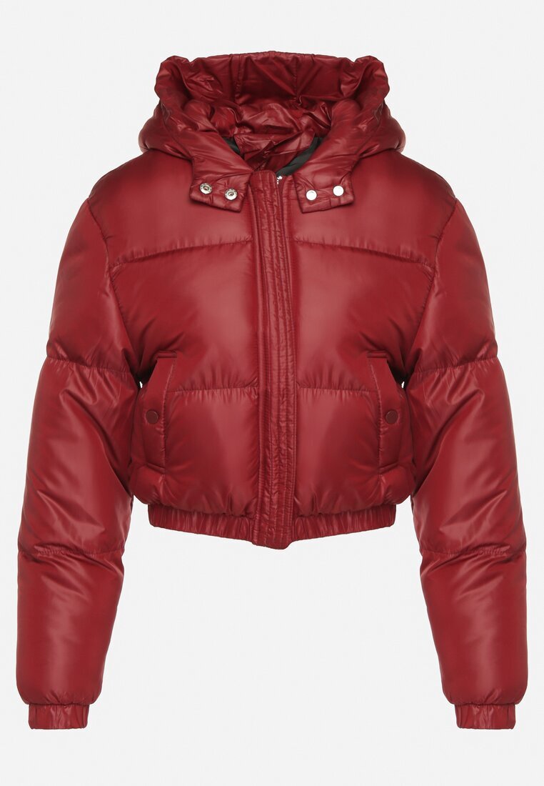 jstyle Jachetă Bordo Matlasată scurtă cu glugă Tinthella