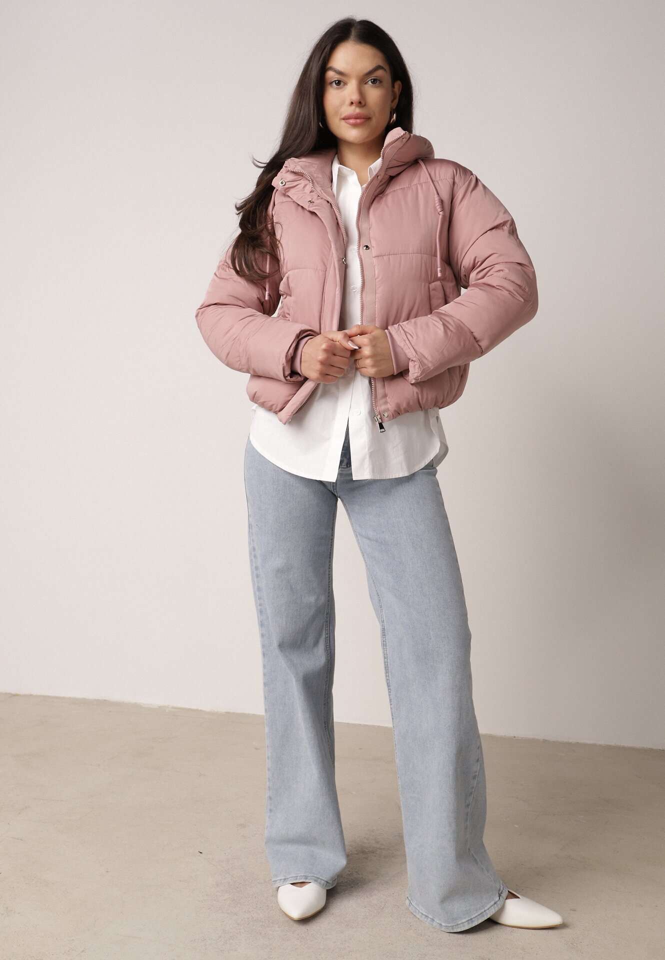 jstyle Jachetă Puffer matlasată roz cu glugă Miviera