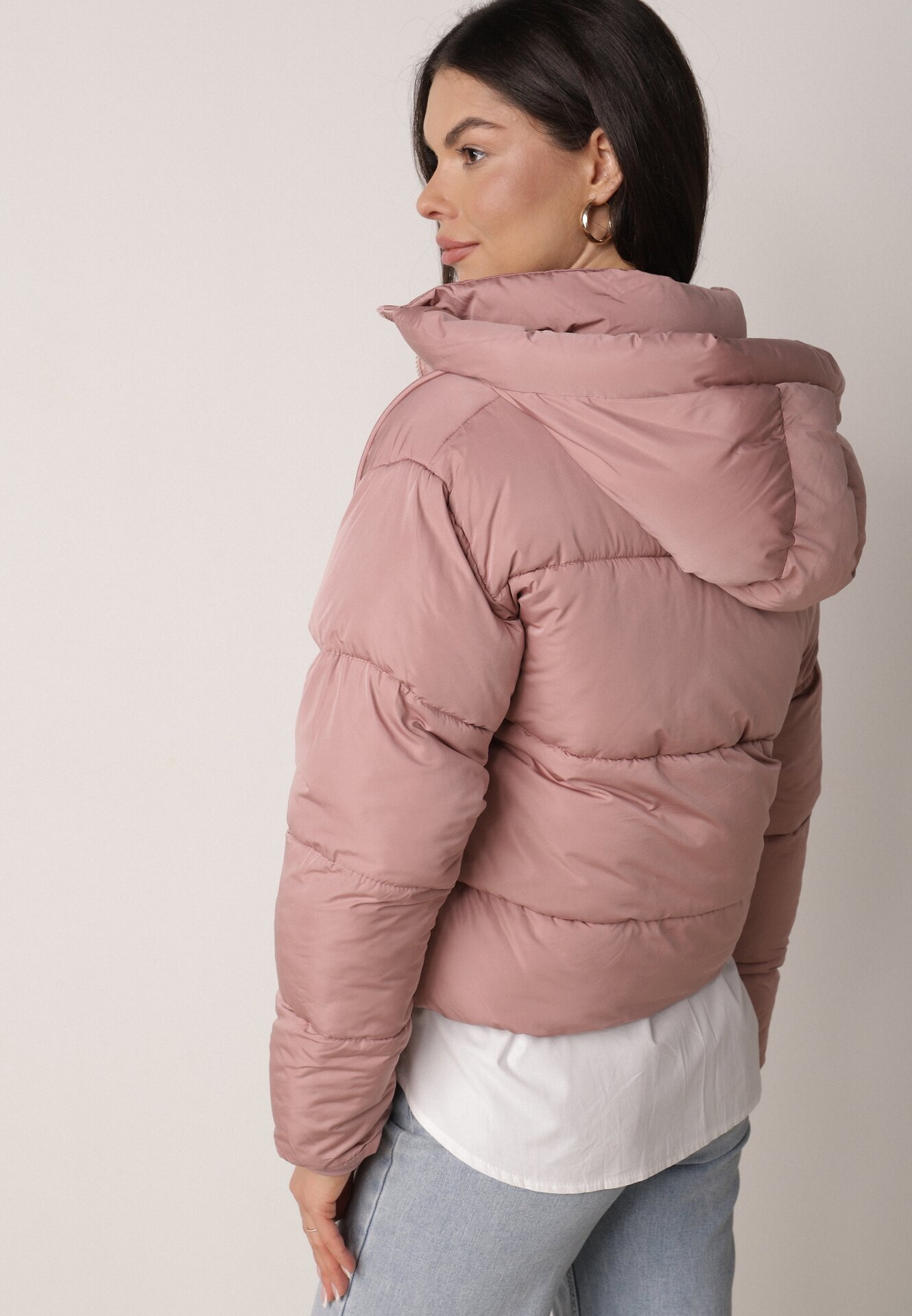 jstyle Jachetă Puffer matlasată roz cu glugă Miviera