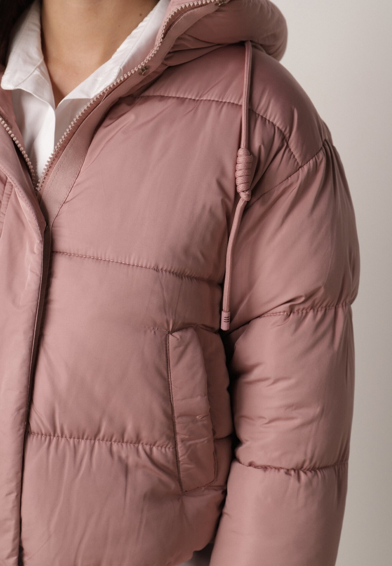 jstyle Jachetă Puffer matlasată roz cu glugă Miviera