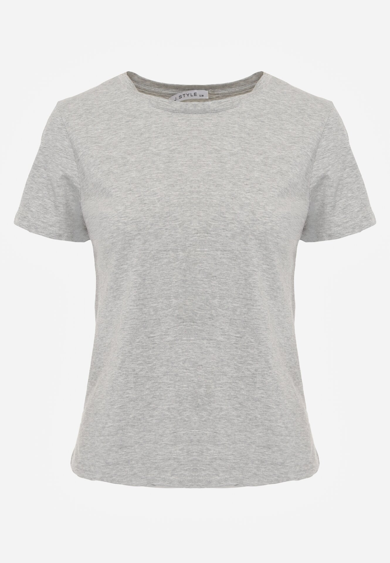 jstyle T-shirt Gri de bumbac în Stil Clasic Nedila