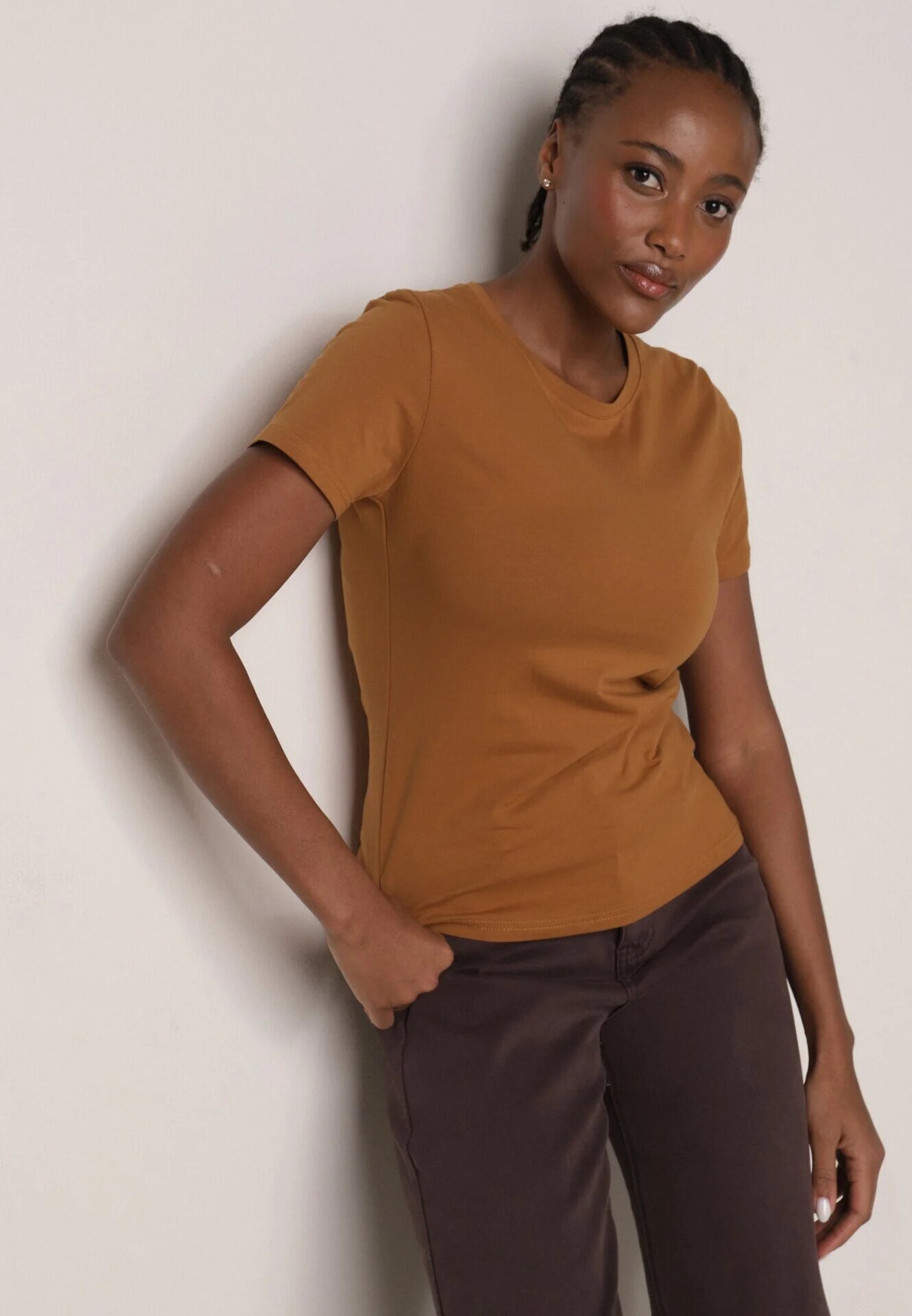 jstyle T-shirt Maro din Bumbac în Stil Clasic Nedila