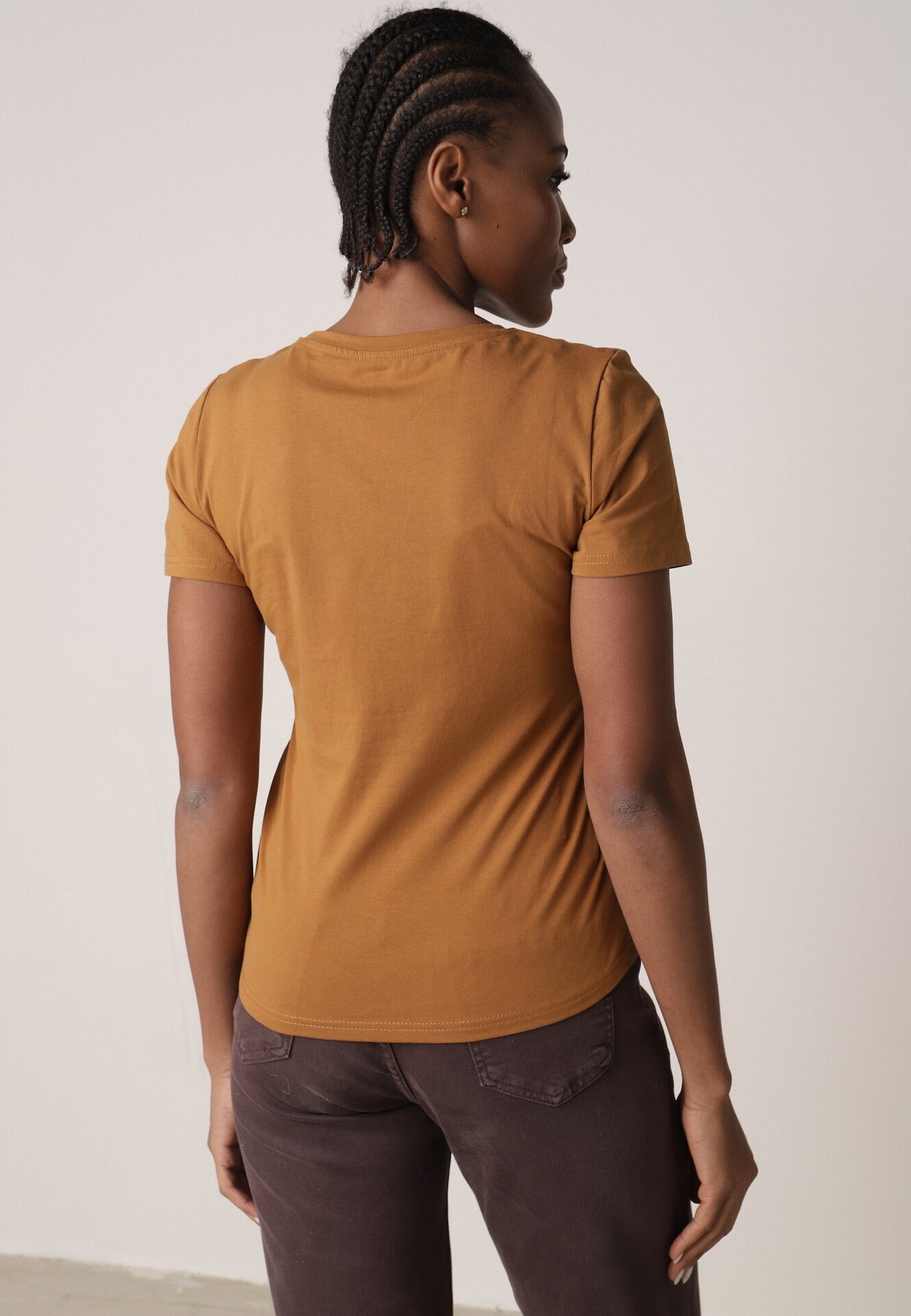 jstyle T-shirt Maro din Bumbac în Stil Clasic Nedila