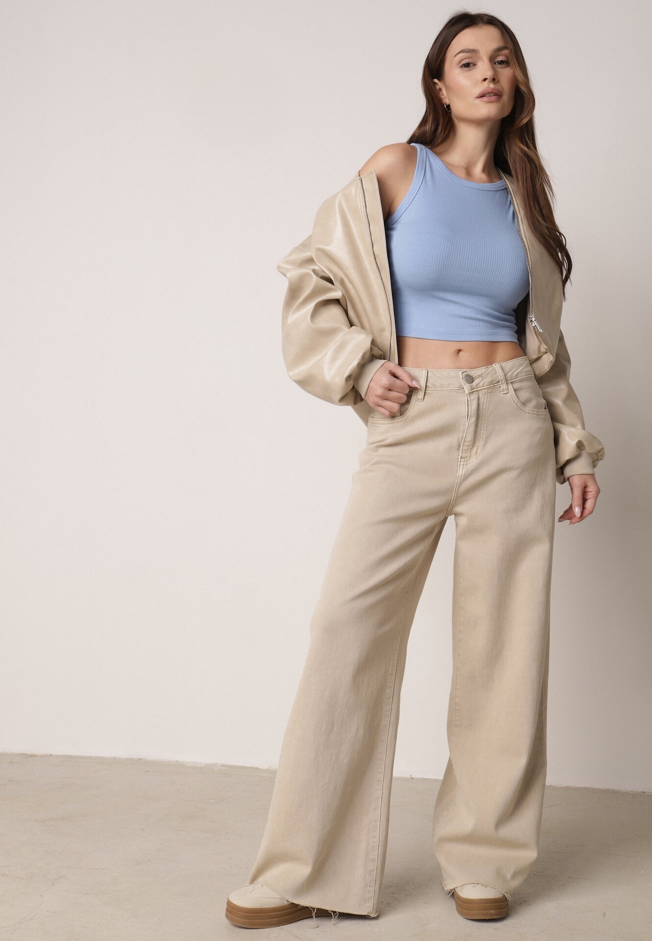 jstyle Top Albastru din Material Reiat Zitessa