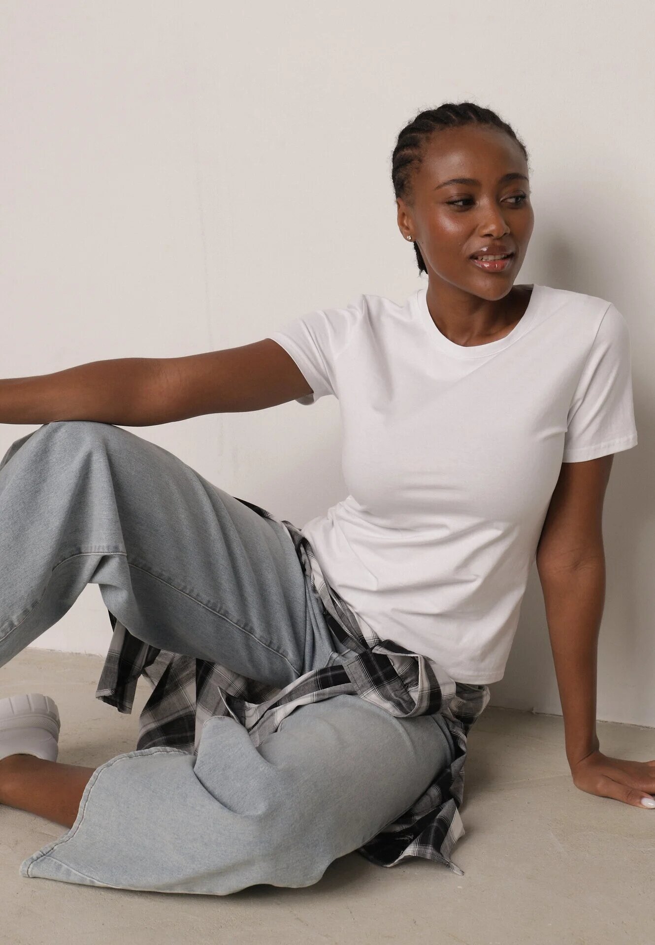 jstyle Tricou Alb de bumbac în Stil Clasic Nedila