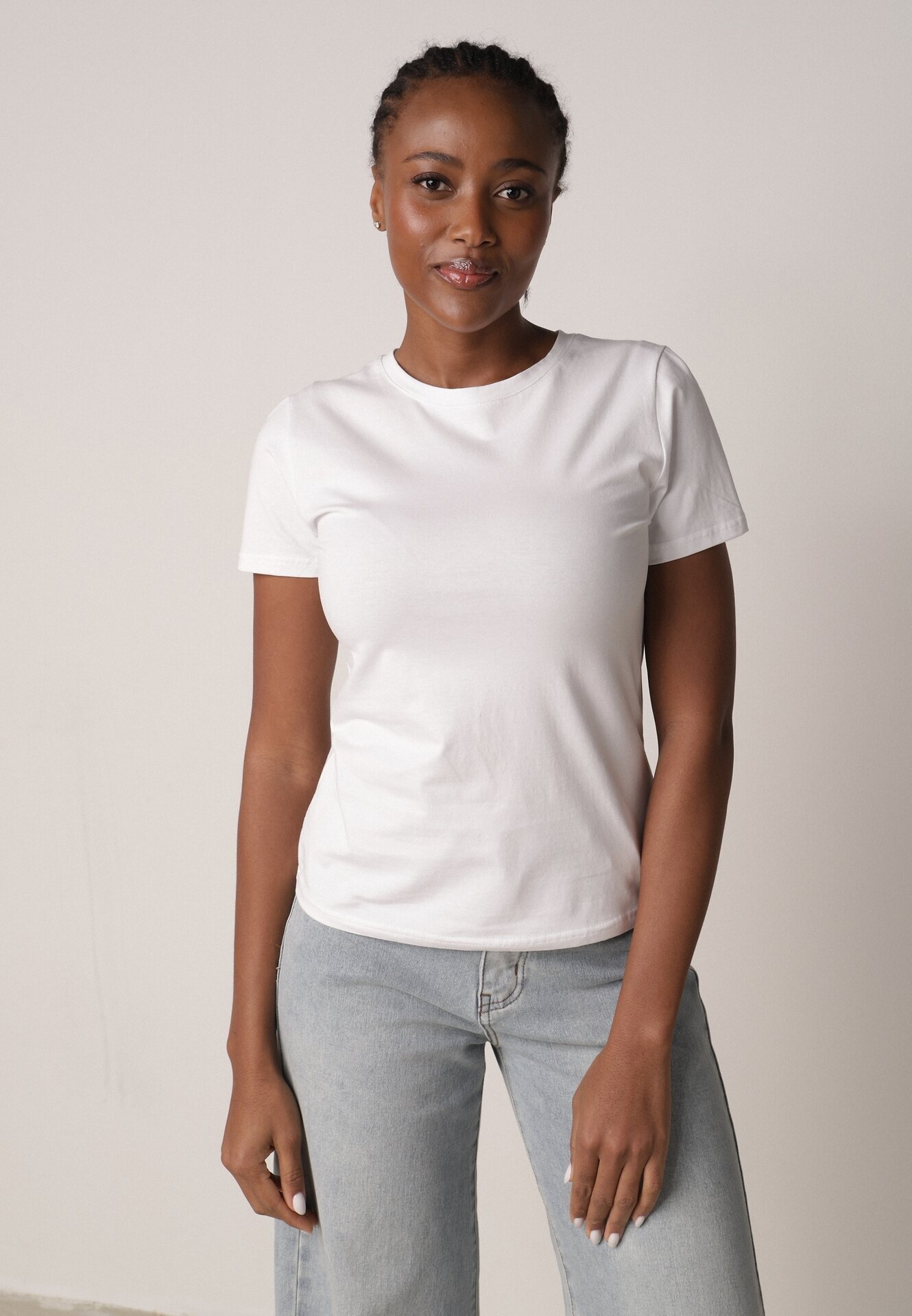 jstyle Tricou Alb de bumbac în Stil Clasic Nedila