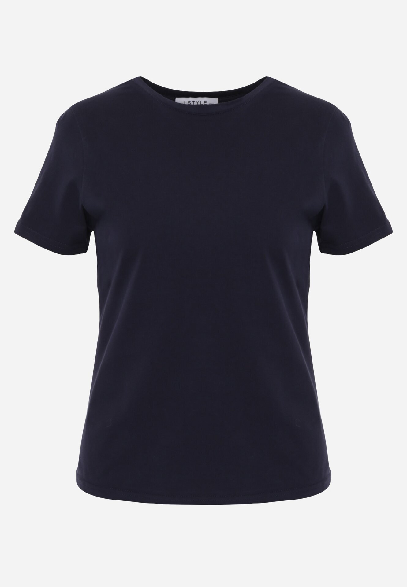 jstyle Tricou de bumbac bleumarin în stil clasic Nedila