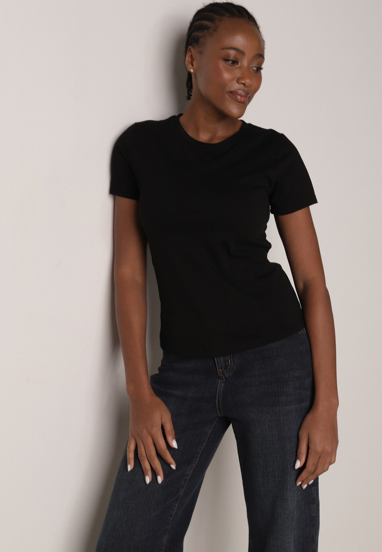 jstyle Tricou Negru Din bumbac În Stil Clasic Nedila