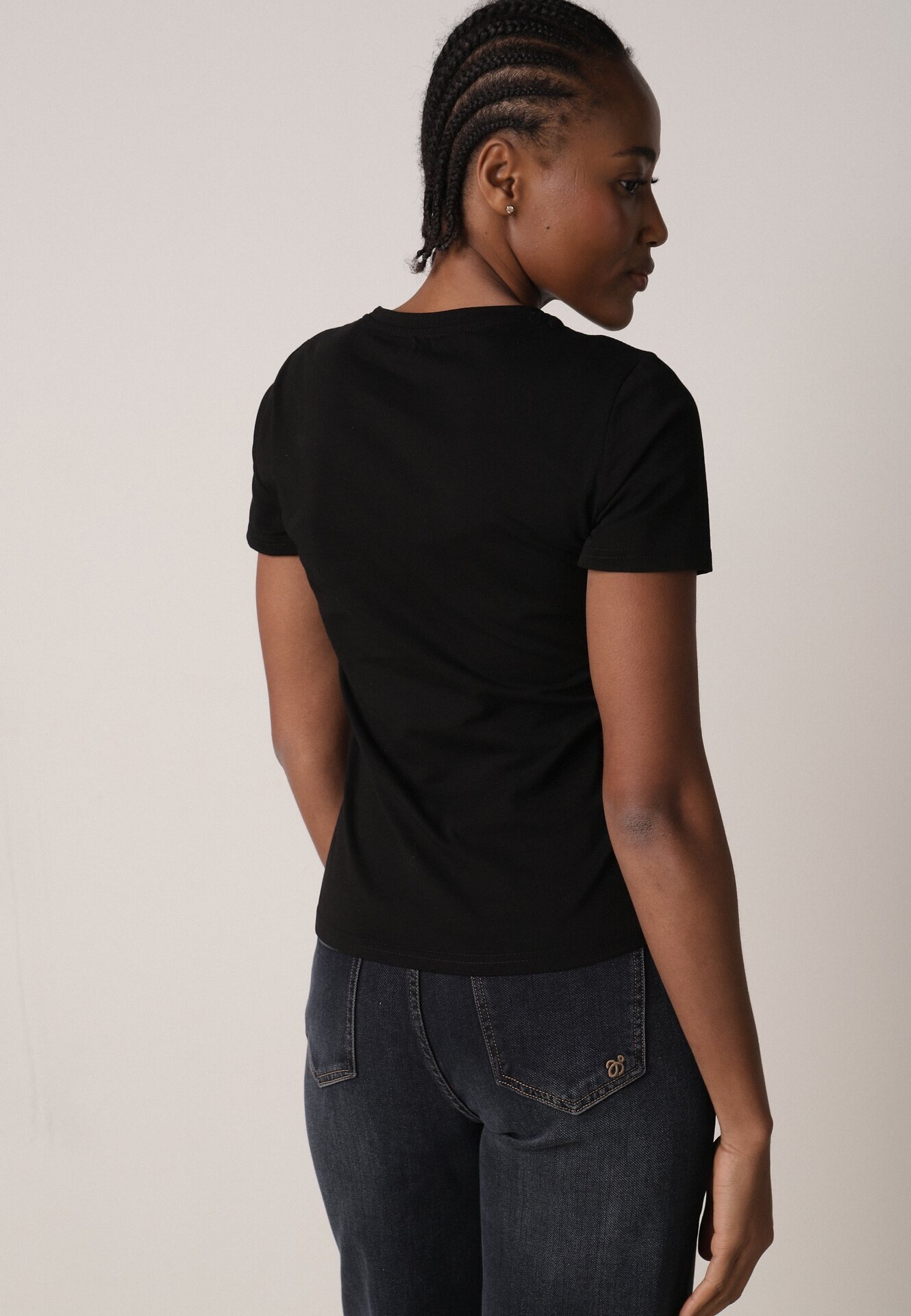 jstyle Tricou Negru Din bumbac În Stil Clasic Nedila