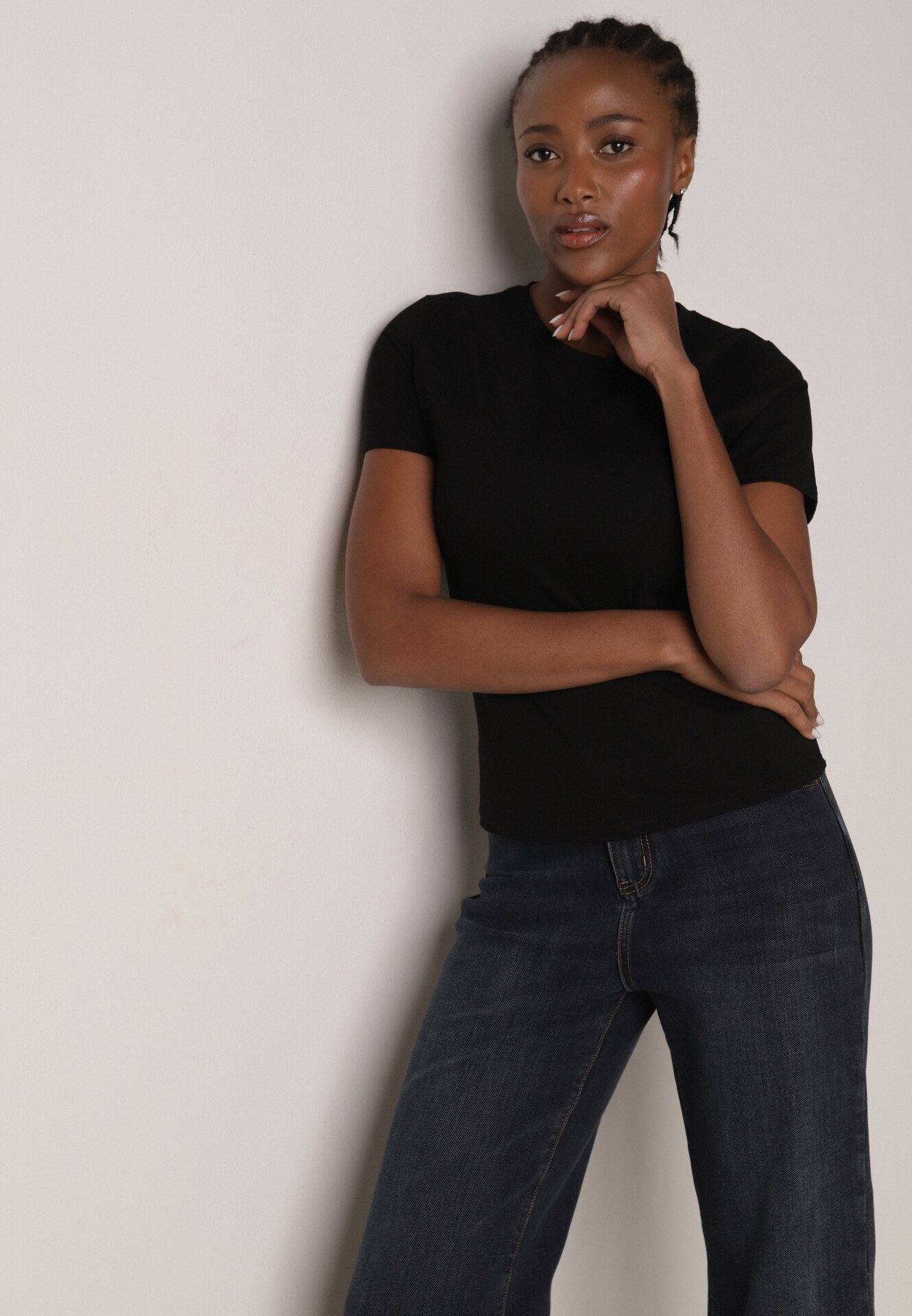 jstyle Tricou Negru Din bumbac În Stil Clasic Nedila