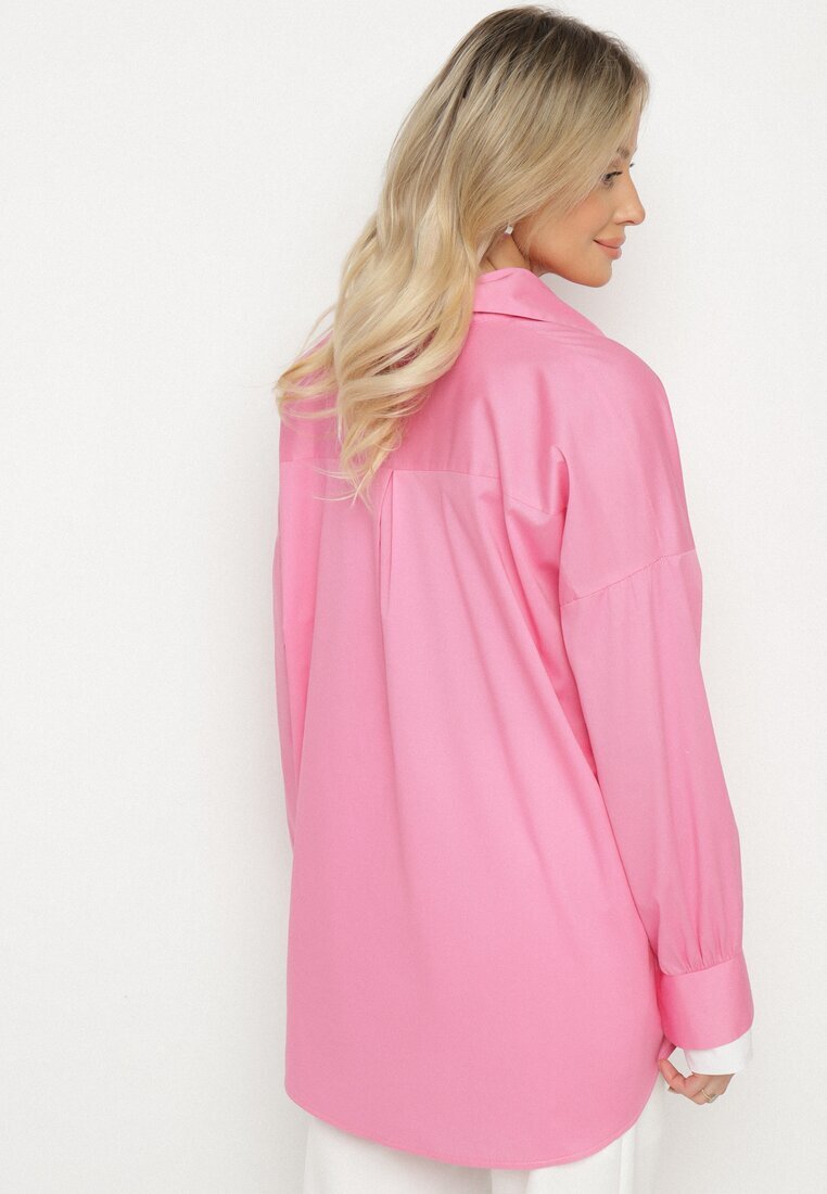 jumelle Cămașă Clasic Fucsia din Bumbac Croi Oversize Ronavelle