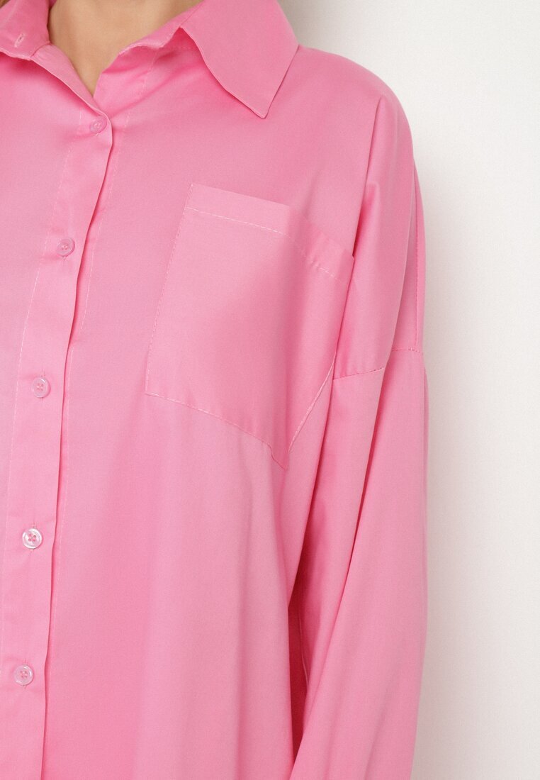 jumelle Cămașă Clasic Fucsia din Bumbac Croi Oversize Ronavelle