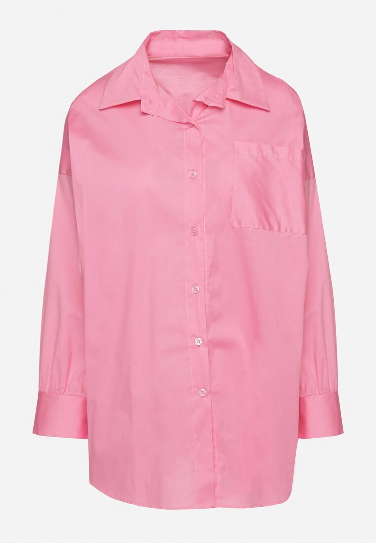 jumelle Cămașă Clasic Fucsia din Bumbac Croi Oversize Ronavelle