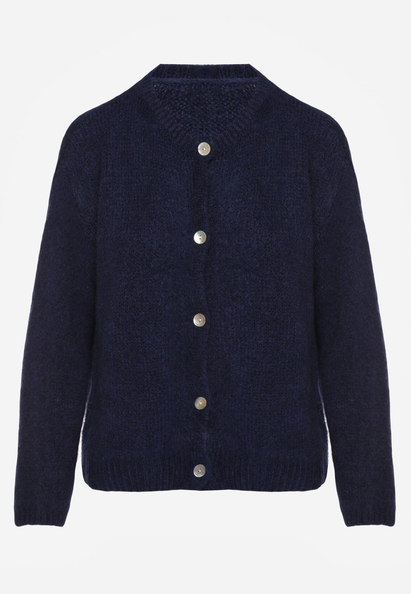 jumelle Cardigan Bleumarin Clasic din Lână și Moher Noloria