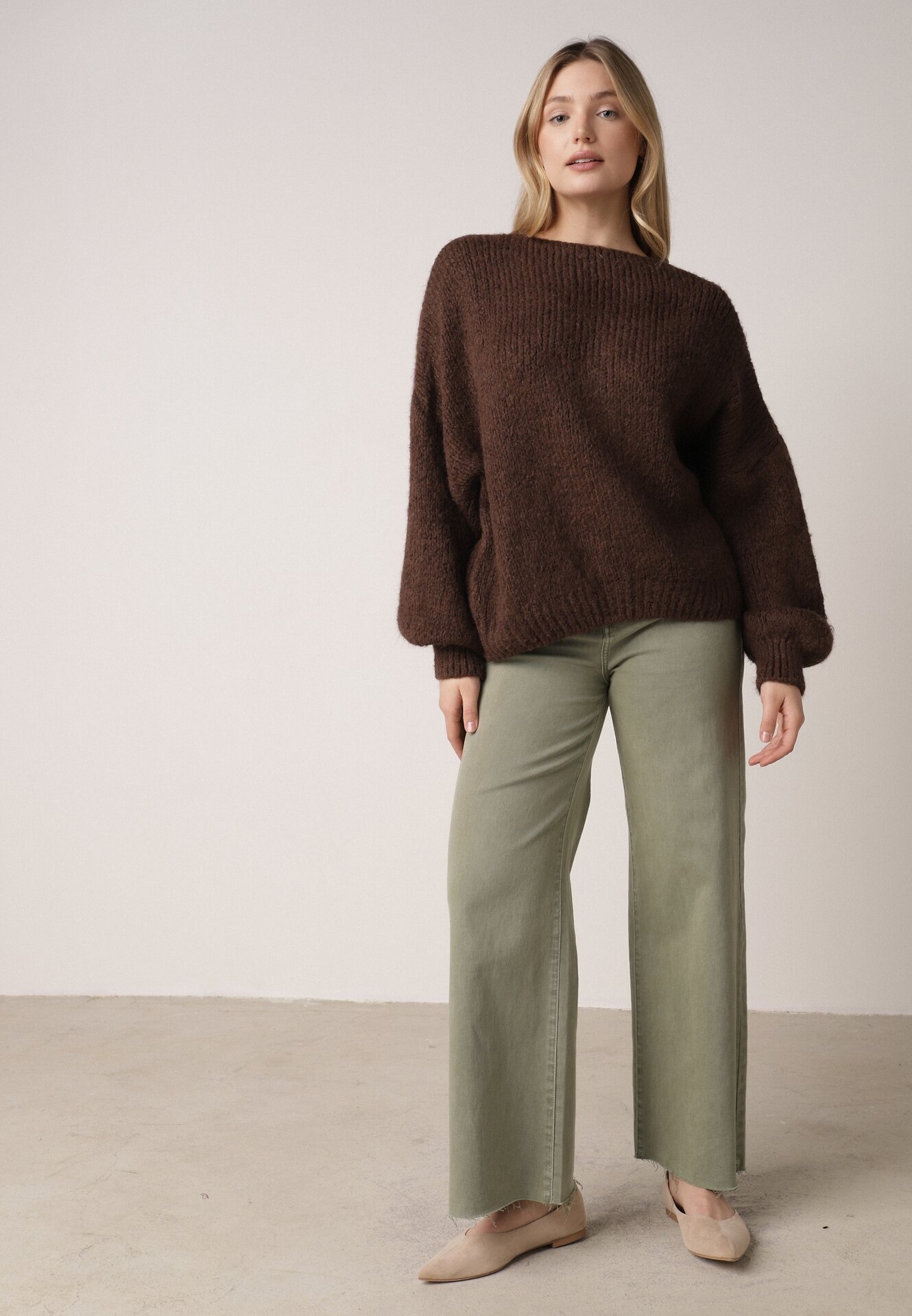 jumelle Cardigan Maro Oversize cu Lână Decorat cu Fundițe Eleathalie