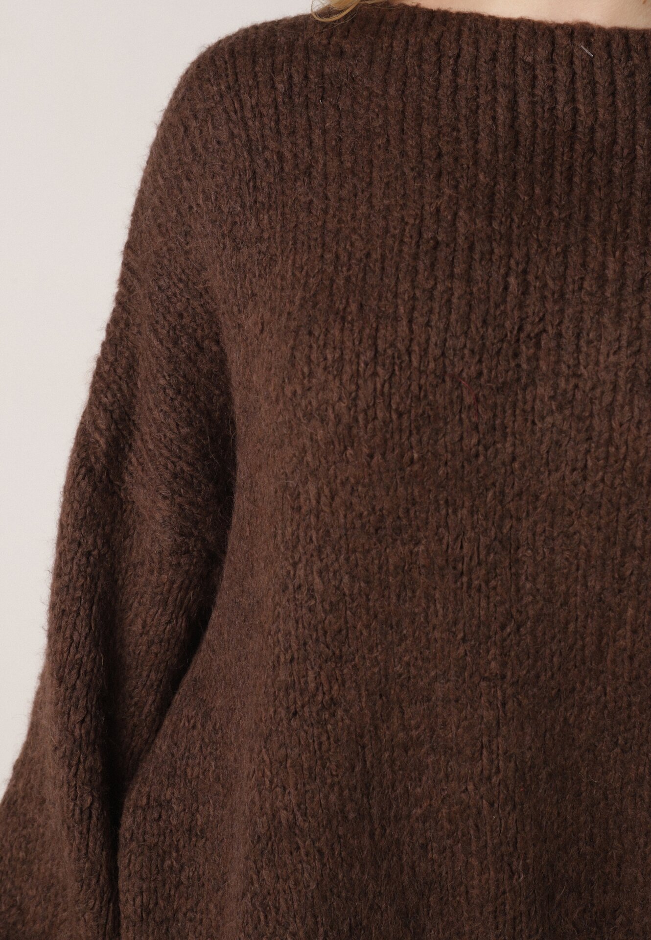 jumelle Cardigan Maro Oversize cu Lână Decorat cu Fundițe Eleathalie