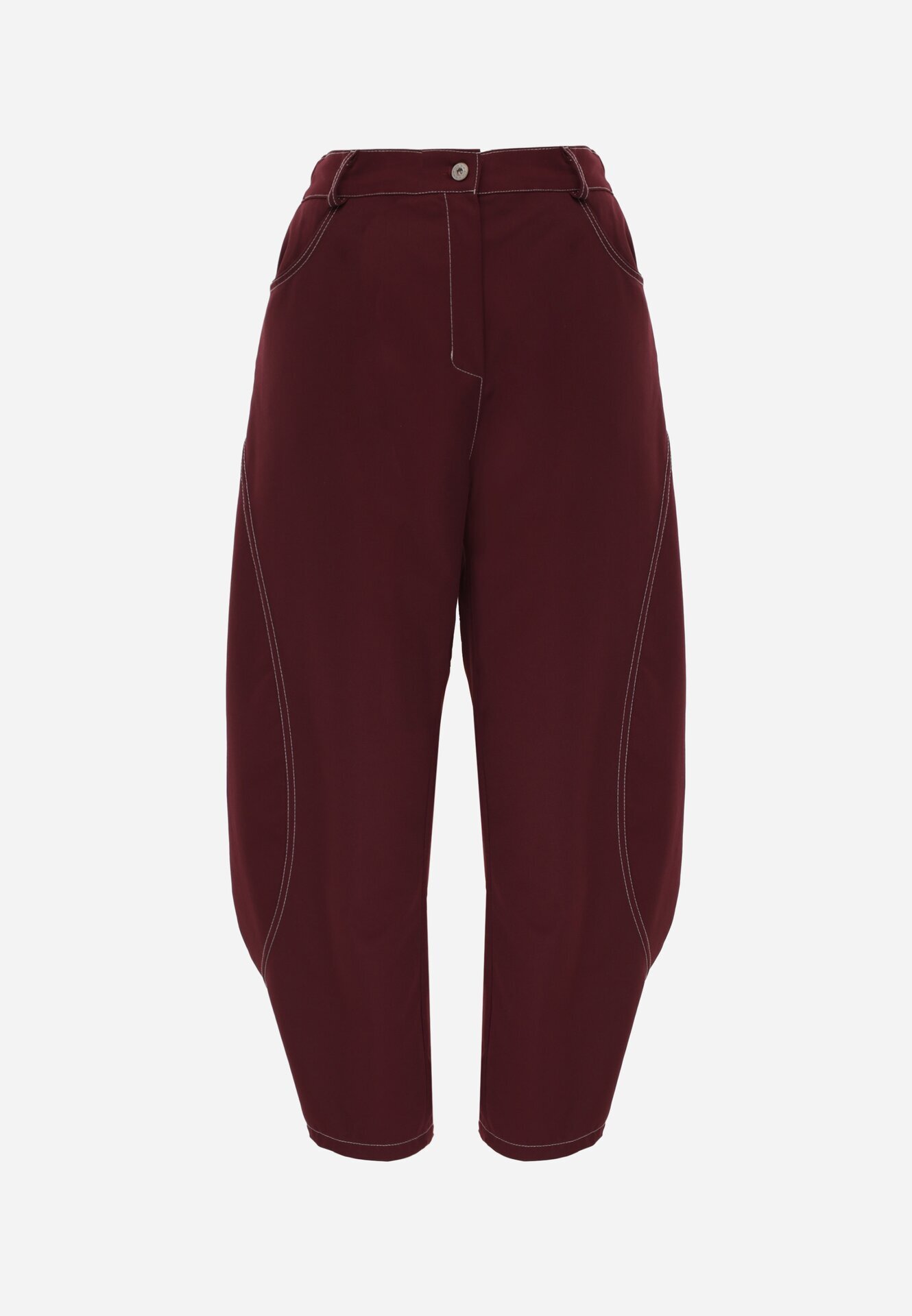 jumelle Pantaloni Casual Balloon cu cusături contrastante Aretuza Bordo