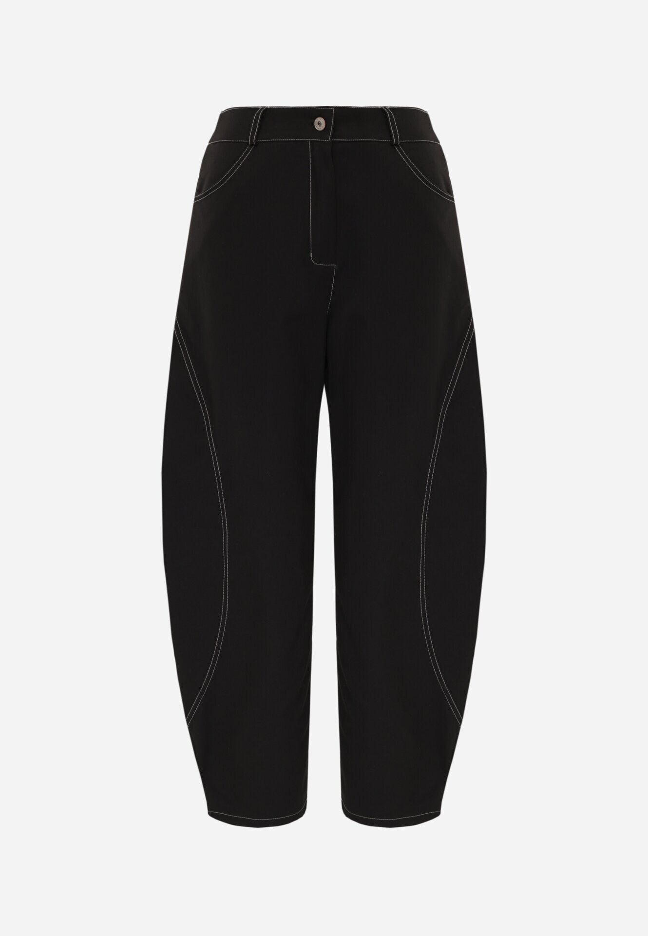 jumelle Pantaloni Casual Balloon cu cusături contrastante Aretuza Negri