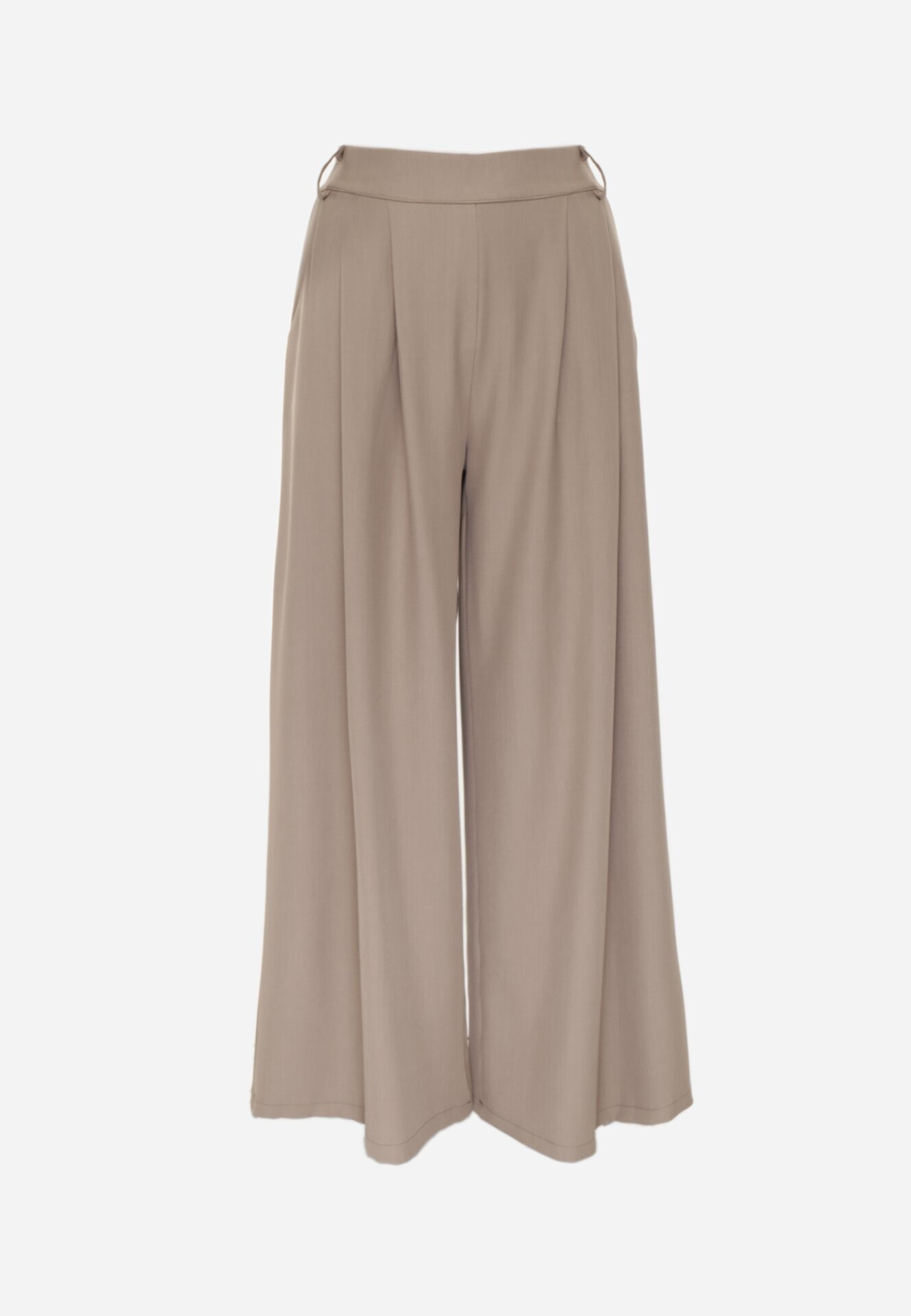 jumelle Pantaloni Maro deschis stil Palazzo cu buzunare oblice Adivena
