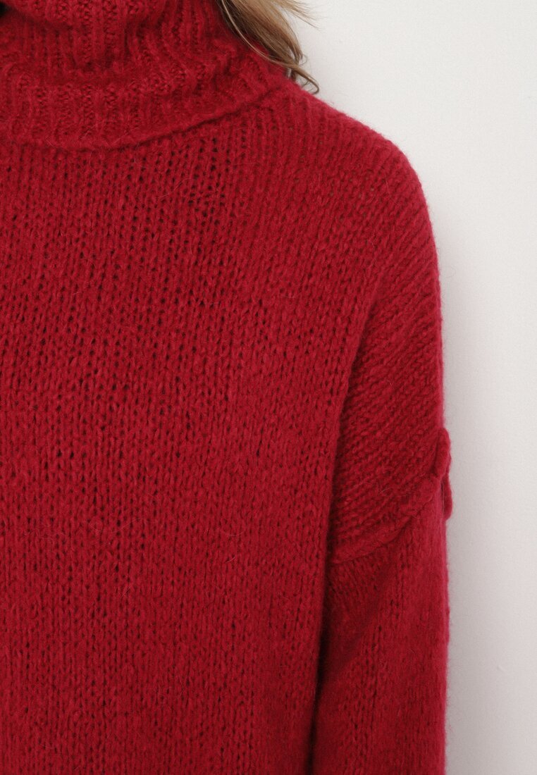 jumelle Pulover Bordo Oversize din tricot cu lână și mohair Temittes