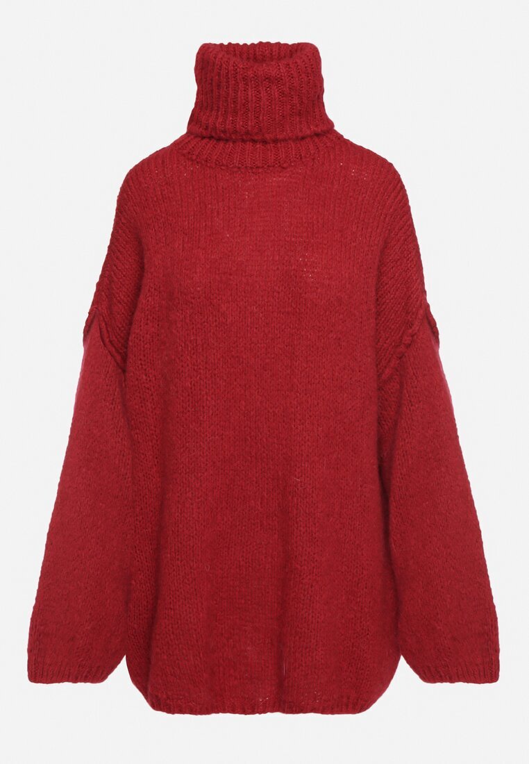 jumelle Pulover Bordo Oversize din tricot cu lână și mohair Temittes