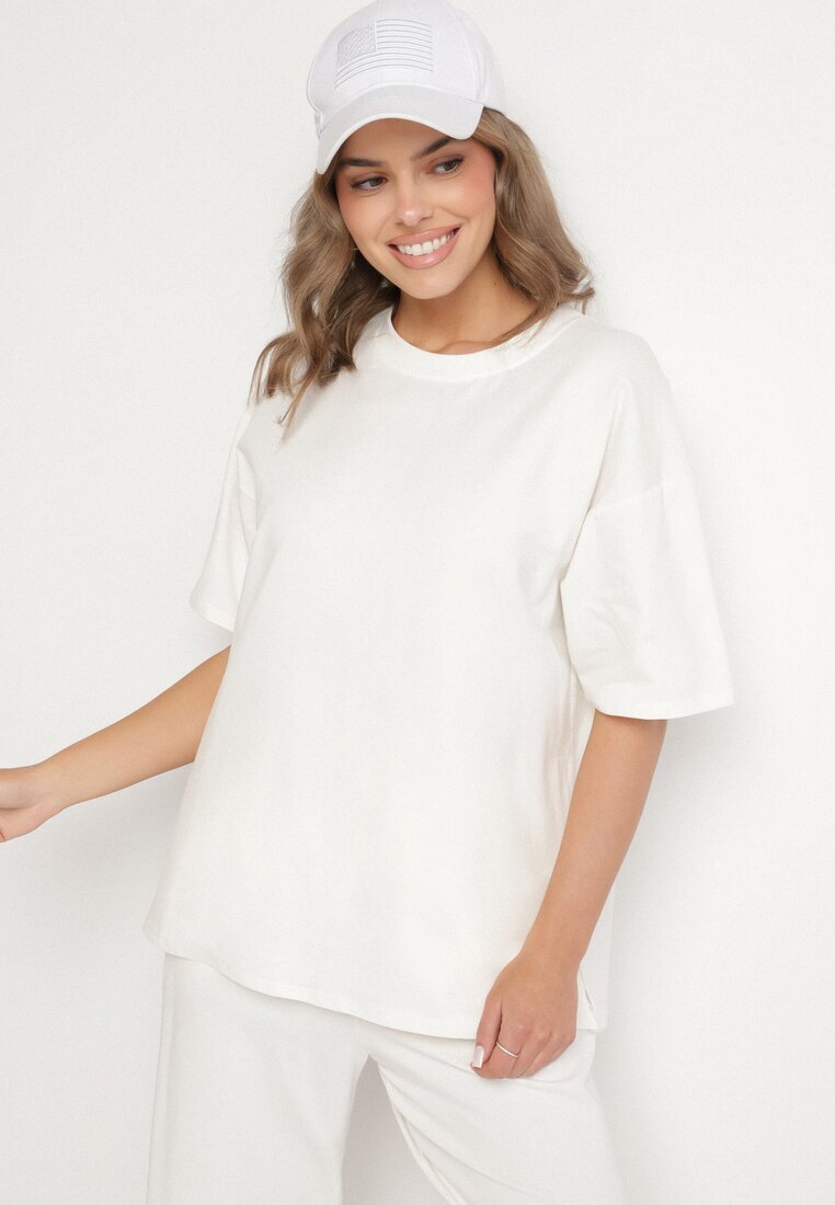 jumelle Set Bej deschis de bumbac Pantaloni Largi și Tricou cu despicături Norpio