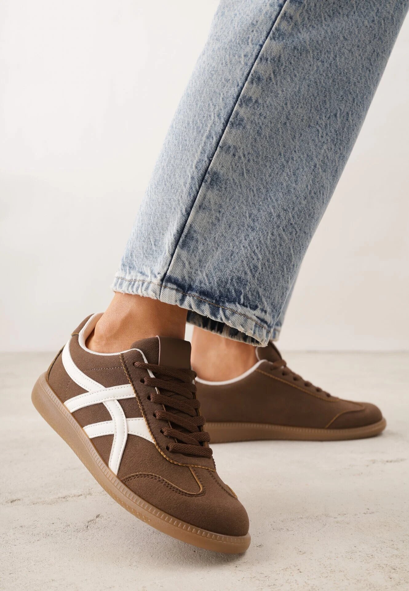jumelle Sneakers Maro pe talpă de cauciuc cu model geometric Sewtila