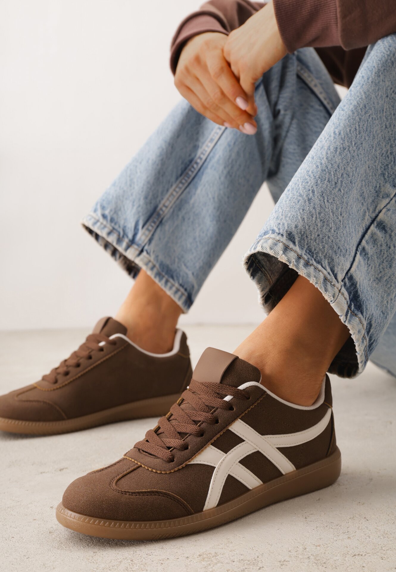 jumelle Sneakers Maro pe talpă de cauciuc cu model geometric Sewtila