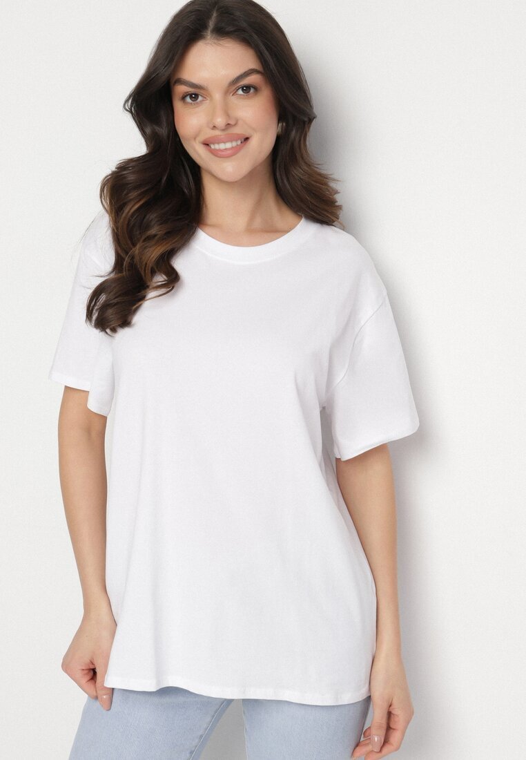 jumelle Tricou Alb din Bumbac în Stil Clasic Tulseli