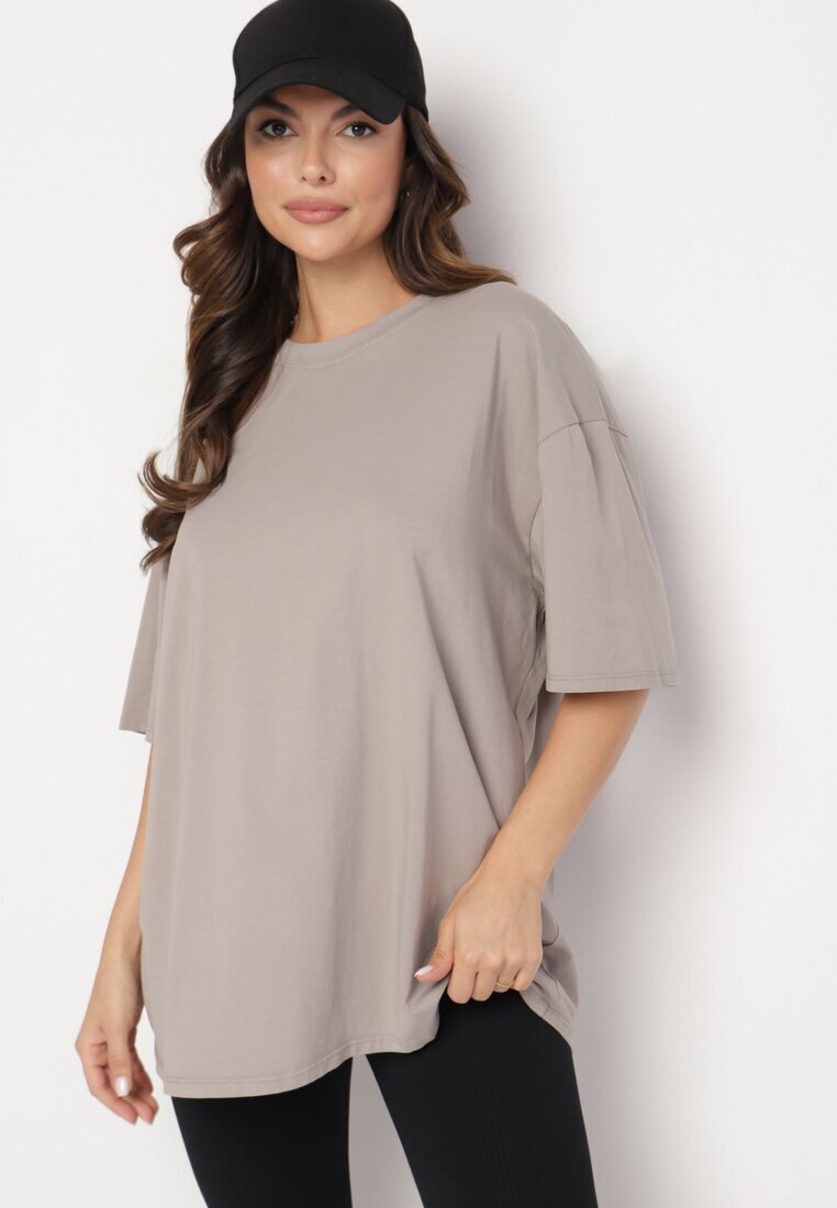 jumelle Tricou Bej din bumbac cu mânecă scurtă Bevima