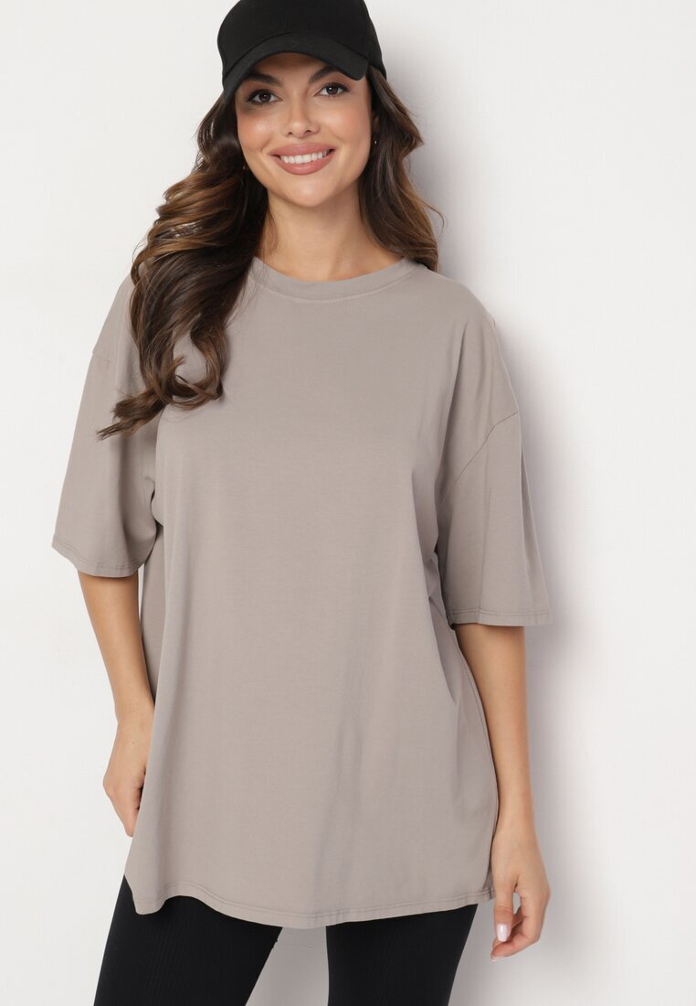 jumelle Tricou Bej din bumbac cu mânecă scurtă Bevima
